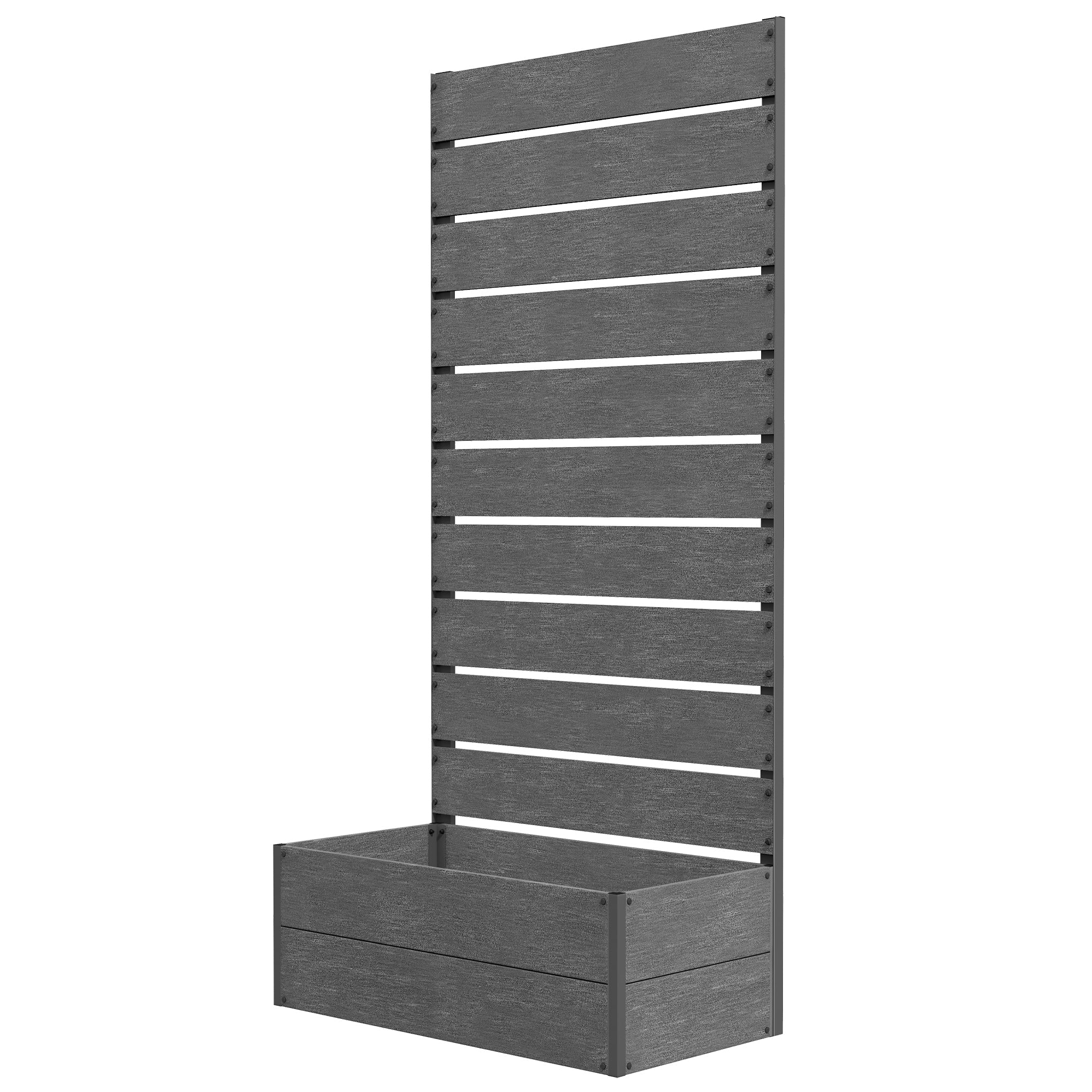 28" x 15" x 59" Raised Garden Bed with Trellis, Dark Grey - Image 12