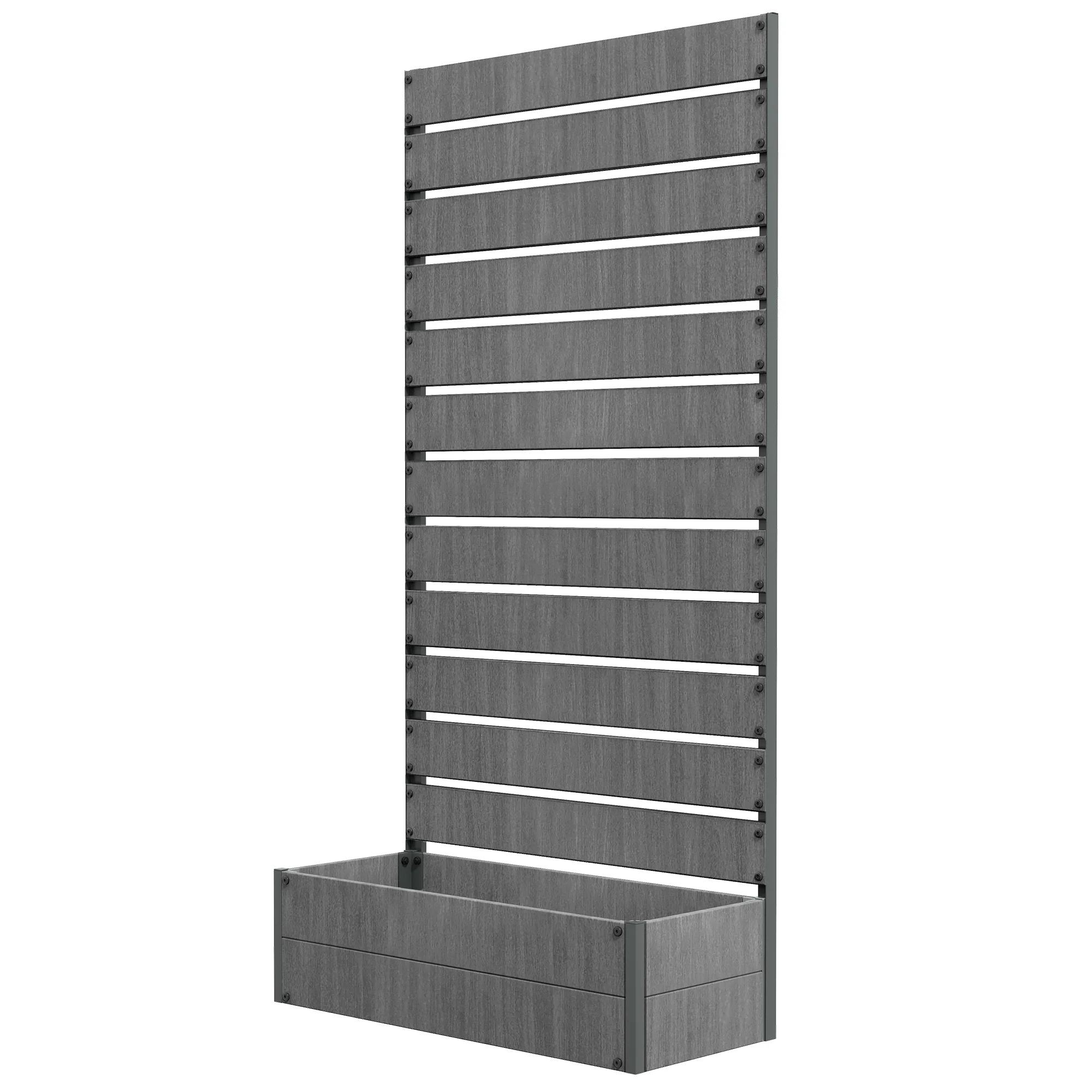 35.6" x 15" x 70.9" Raised Garden Bed with Trellis, Dark Grey - Image 2