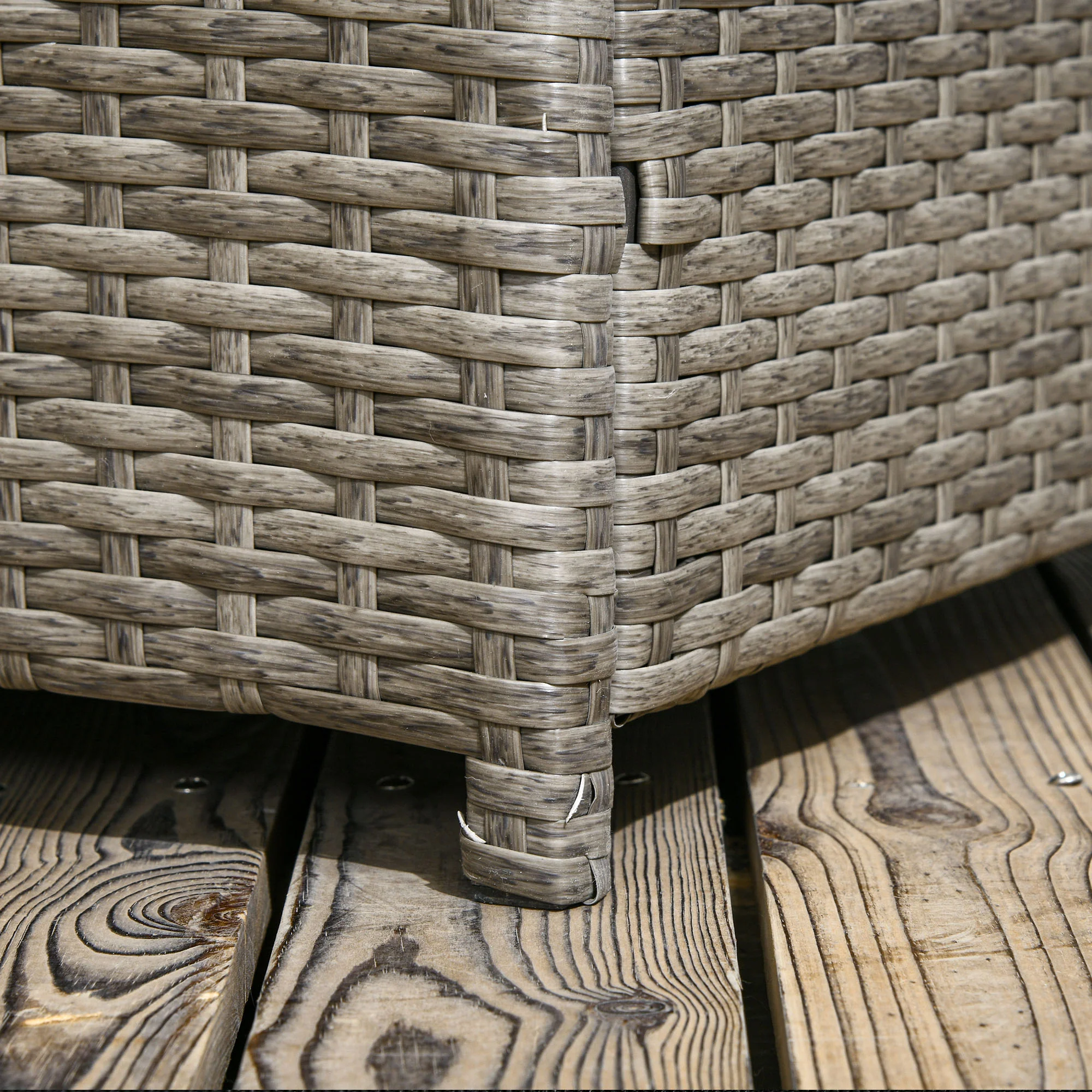 113 Gallon Outdoor Storage Box, Waterproof PE Rattan Deck Storage Container, Mixed Grey - Image 10