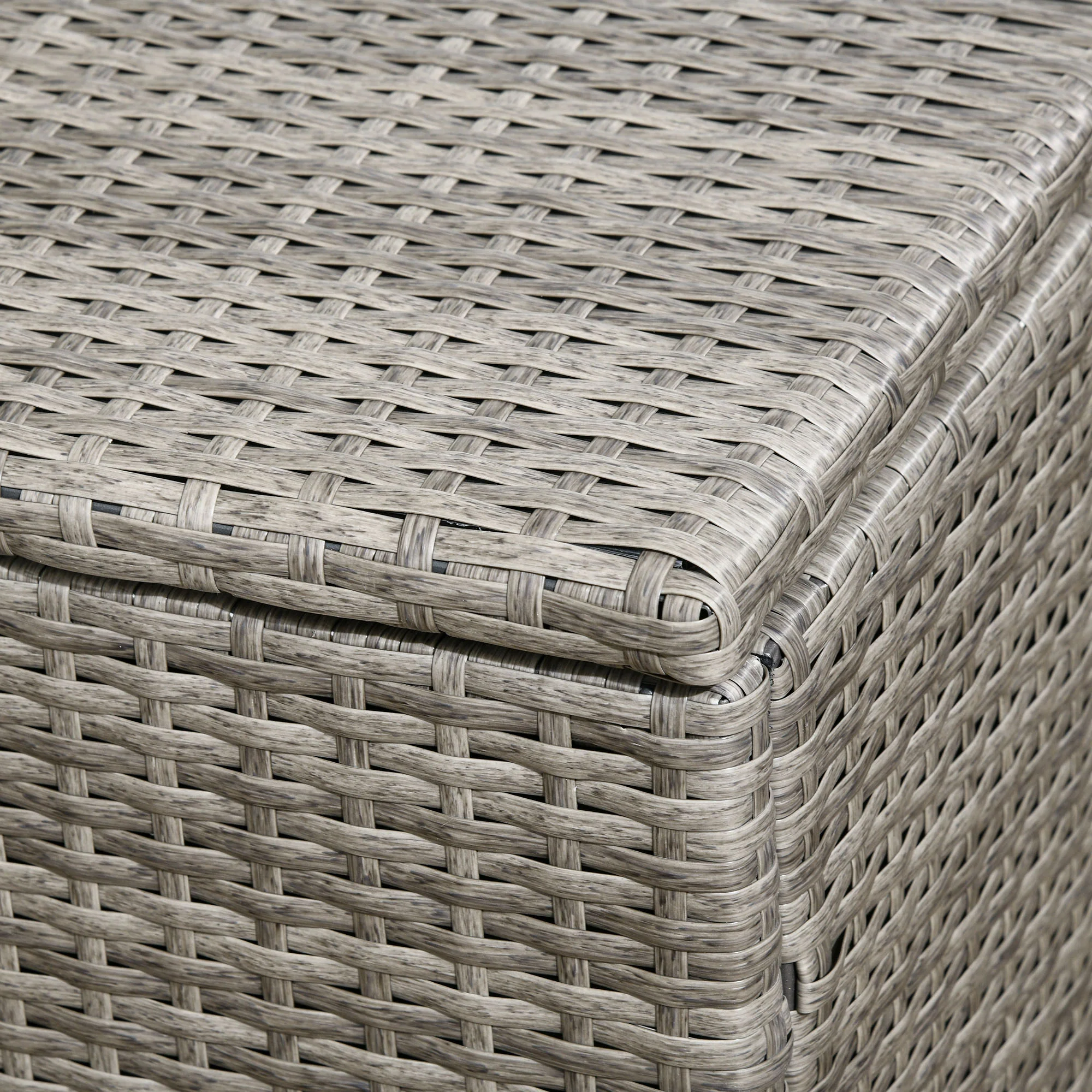 113 Gallon Outdoor Storage Box, Waterproof PE Rattan Deck Storage Container, Mixed Grey - Image 11