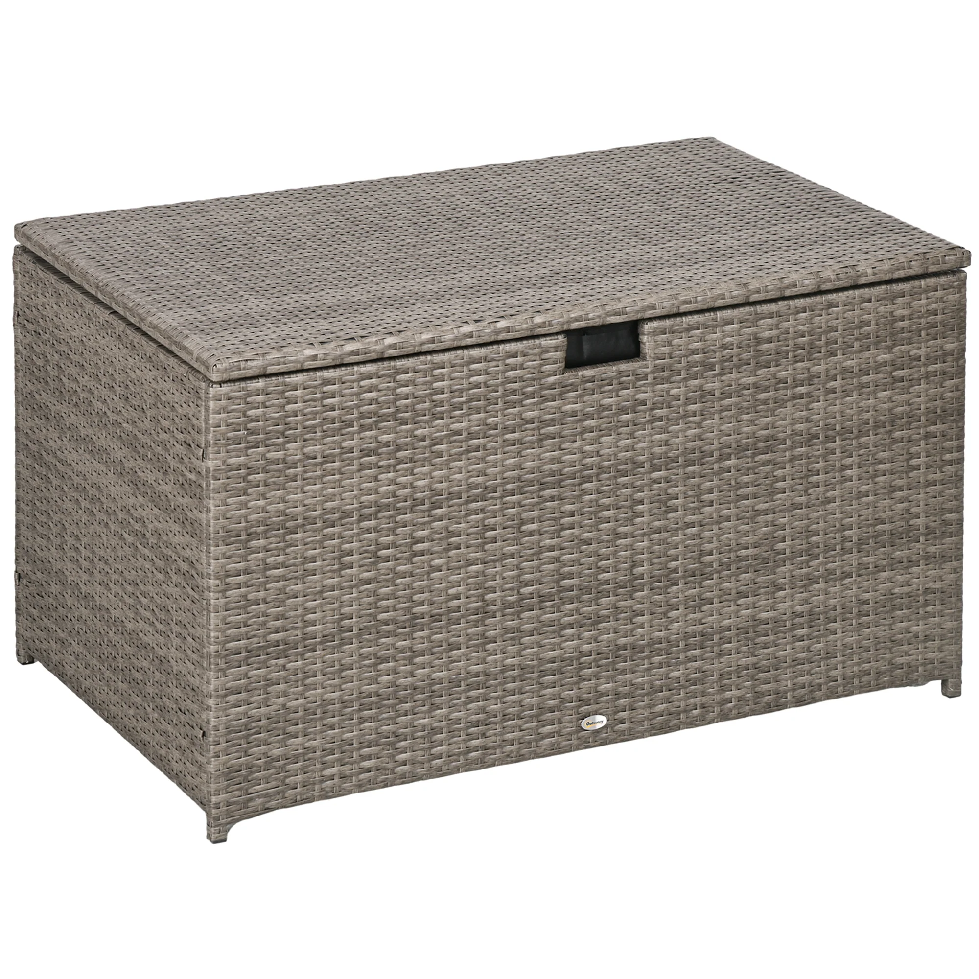 113 Gallon Outdoor Storage Box, Waterproof PE Rattan Deck Storage Container, Mixed Grey - Image 12