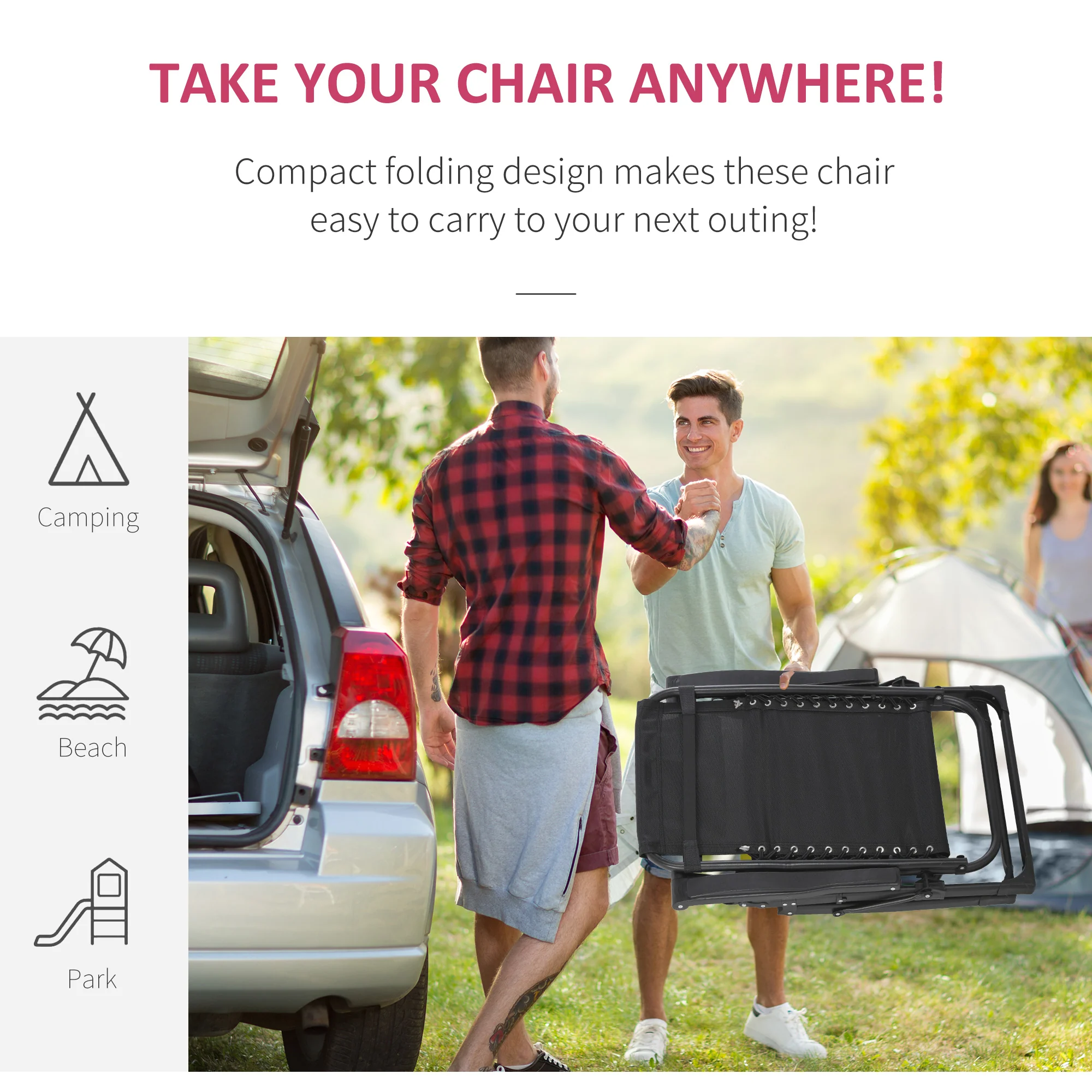 Reclining Zero Gravity Chair w/Adjustable Backrest, Removable Cushion & Headrest, Wine Red - Image 9