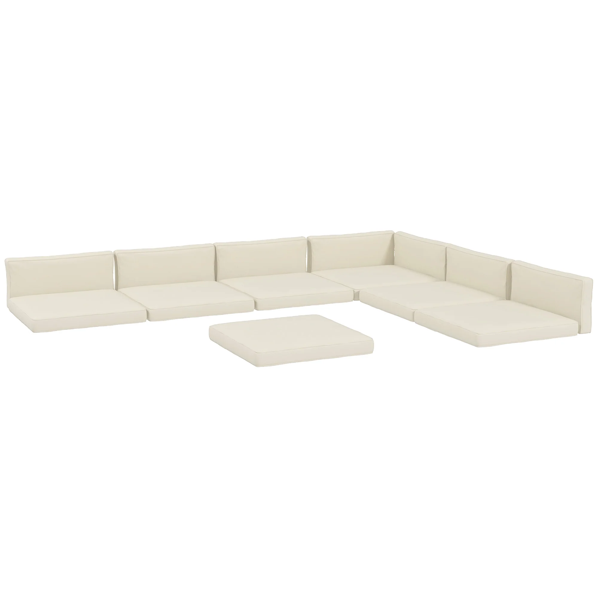 14 Piece Seat Cushion Pad for Patio Conversation Set w/ Seat Cushions & Back Cushions, Cream White - Image 12
