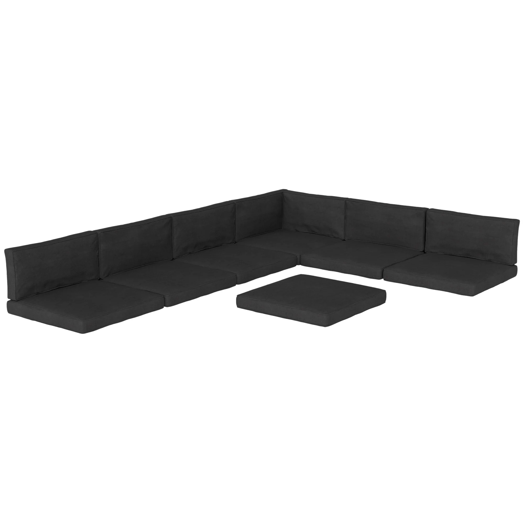 14 Piece Outdoor Seat Cushion Pad for Patio Conversation Set w/ Seat Cushions & Back Cushions, Black