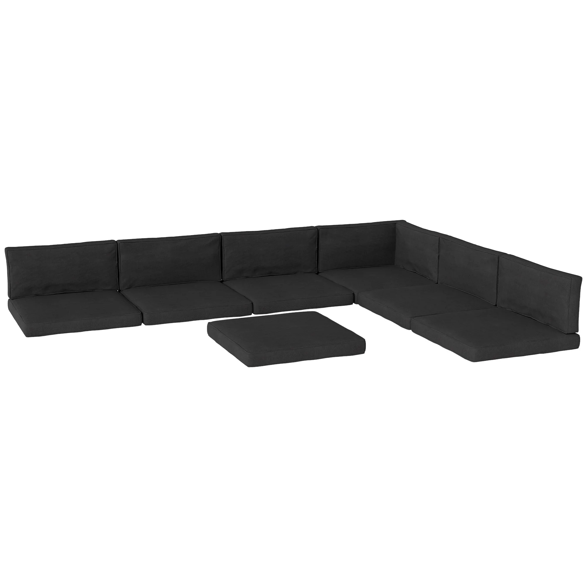 14 Piece Outdoor Seat Cushion Pad for Patio Conversation Set w/ Seat Cushions & Back Cushions, Black - Image 2