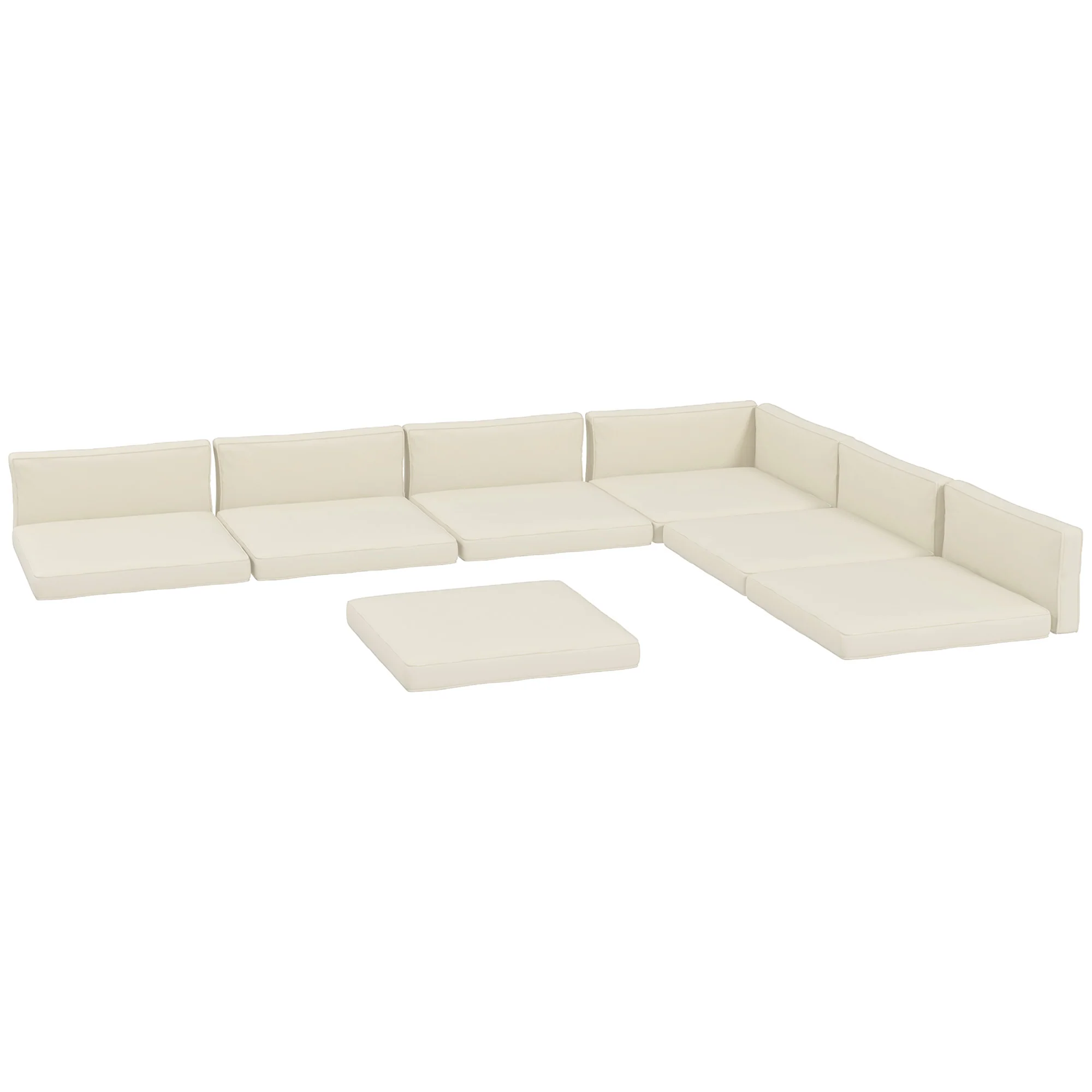 14 Piece Seat Cushion Pad for Patio Conversation Set w/ Seat Cushions & Back Cushions, Cream White - Image 2