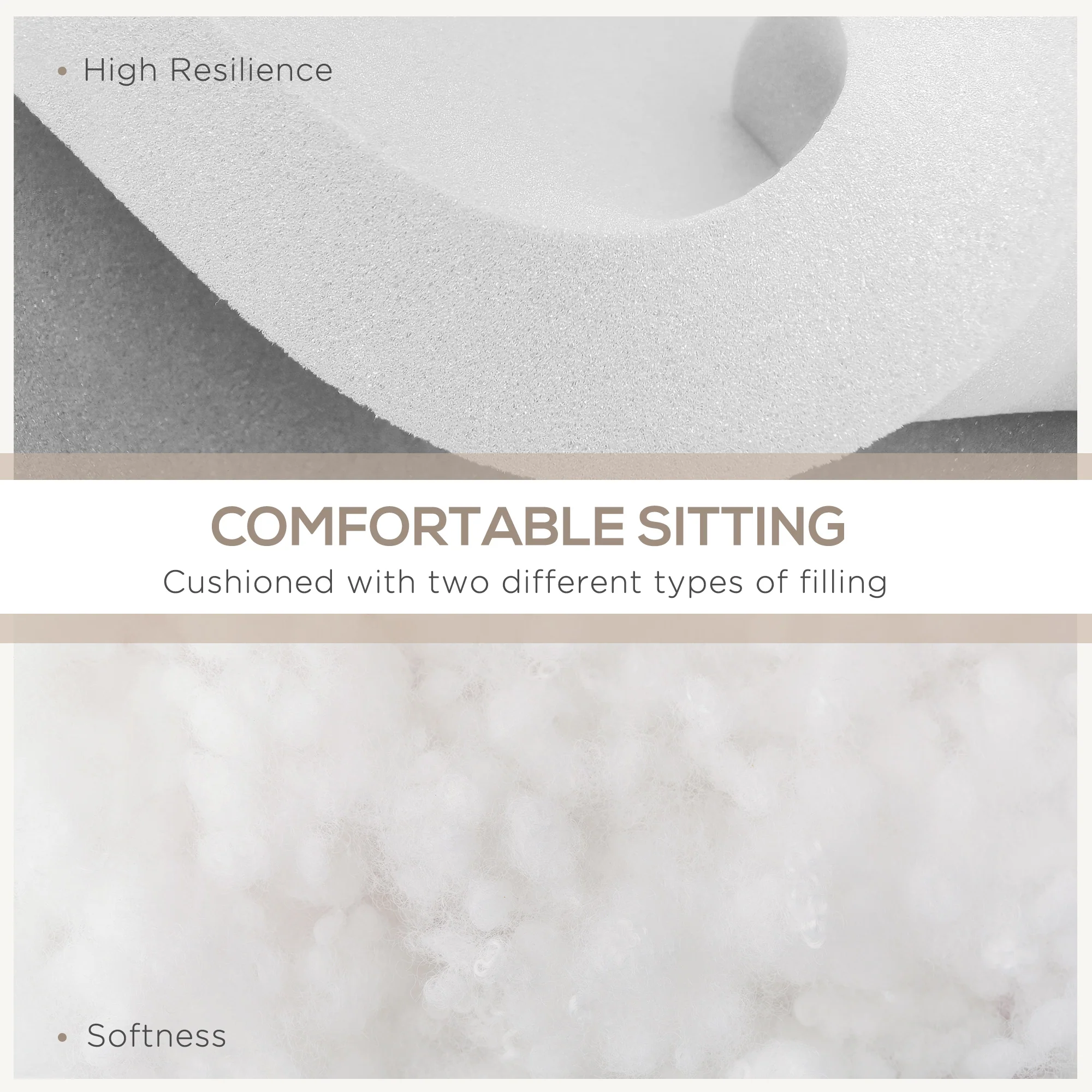14 Piece Seat Cushion Pad for Patio Conversation Set w/ Seat Cushions & Back Cushions, Cream White - Image 6