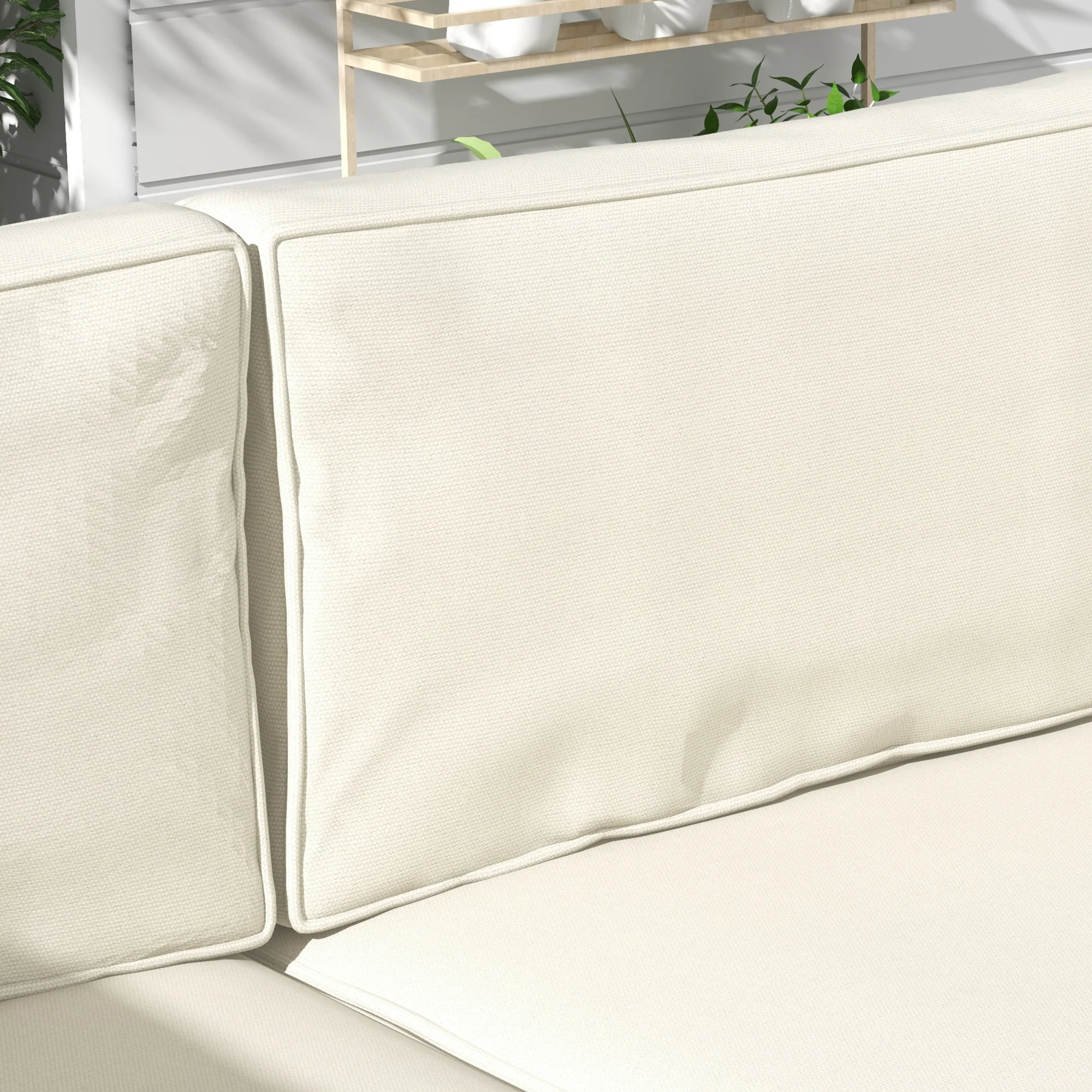 14 Piece Seat Cushion Pad for Patio Conversation Set w/ Seat Cushions & Back Cushions, Cream White - Image 9