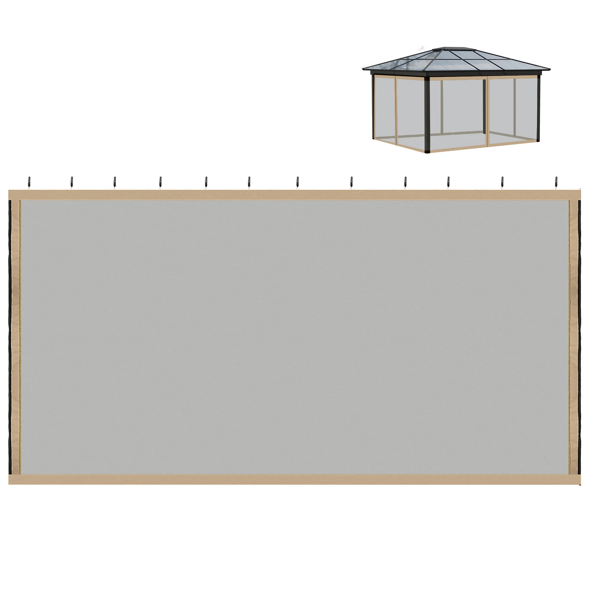 Replacement Mosquito Netting for Gazebo 10' x 10'with Zippers, Beige - Image 2