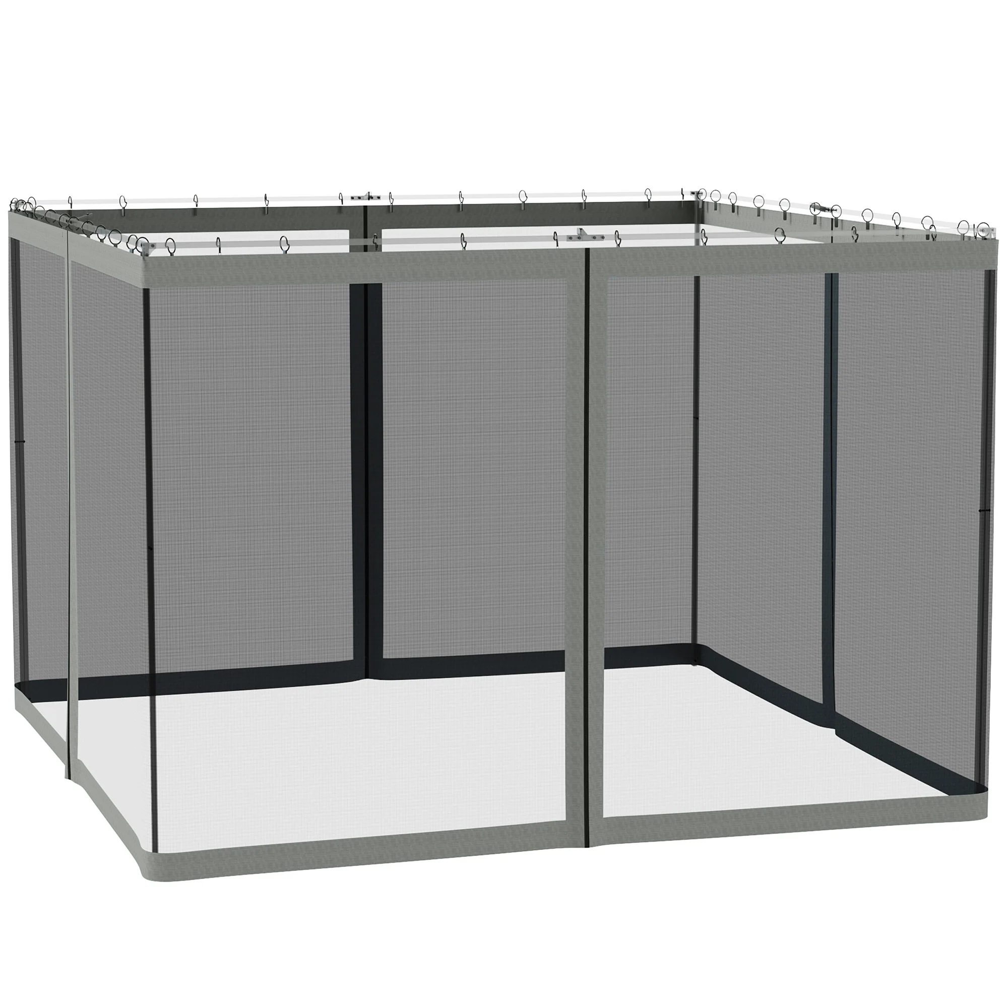 Replacement Mosquito Netting for Gazebo 10' x 10'with Zippers, Dark Grey