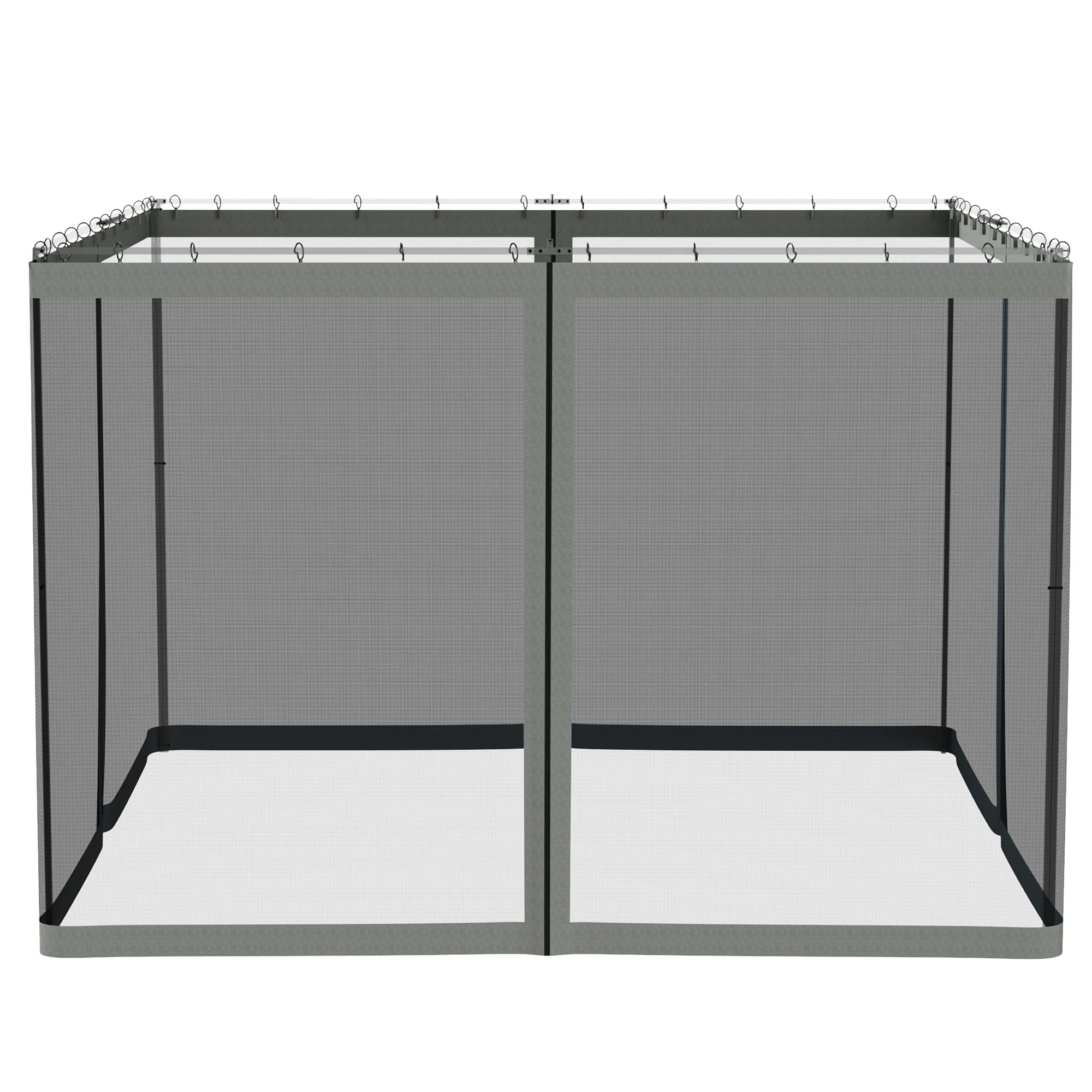 Replacement Mosquito Netting for Gazebo 10' x 10'with Zippers, Dark Grey - Image 11