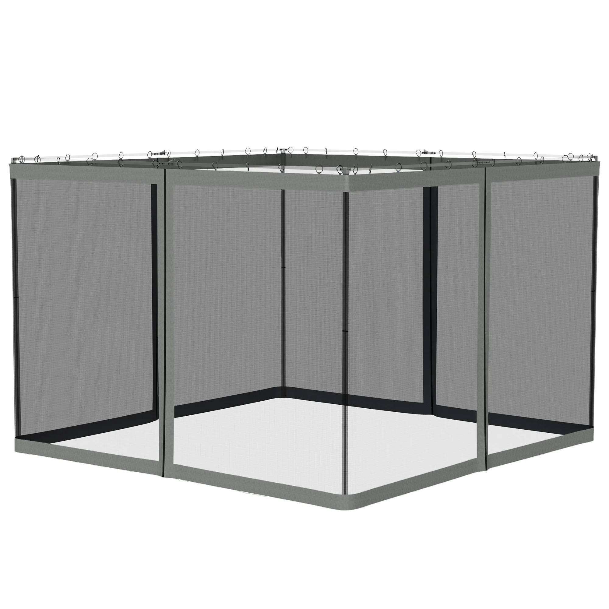 Replacement Mosquito Netting for Gazebo 10' x 10'with Zippers, Dark Grey - Image 2