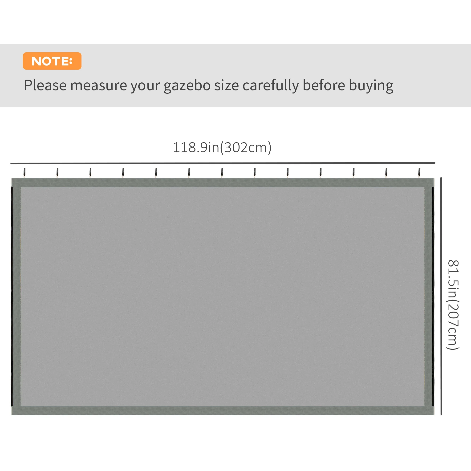 Replacement Mosquito Netting for Gazebo 10' x 10'with Zippers, Dark Grey - Image 5