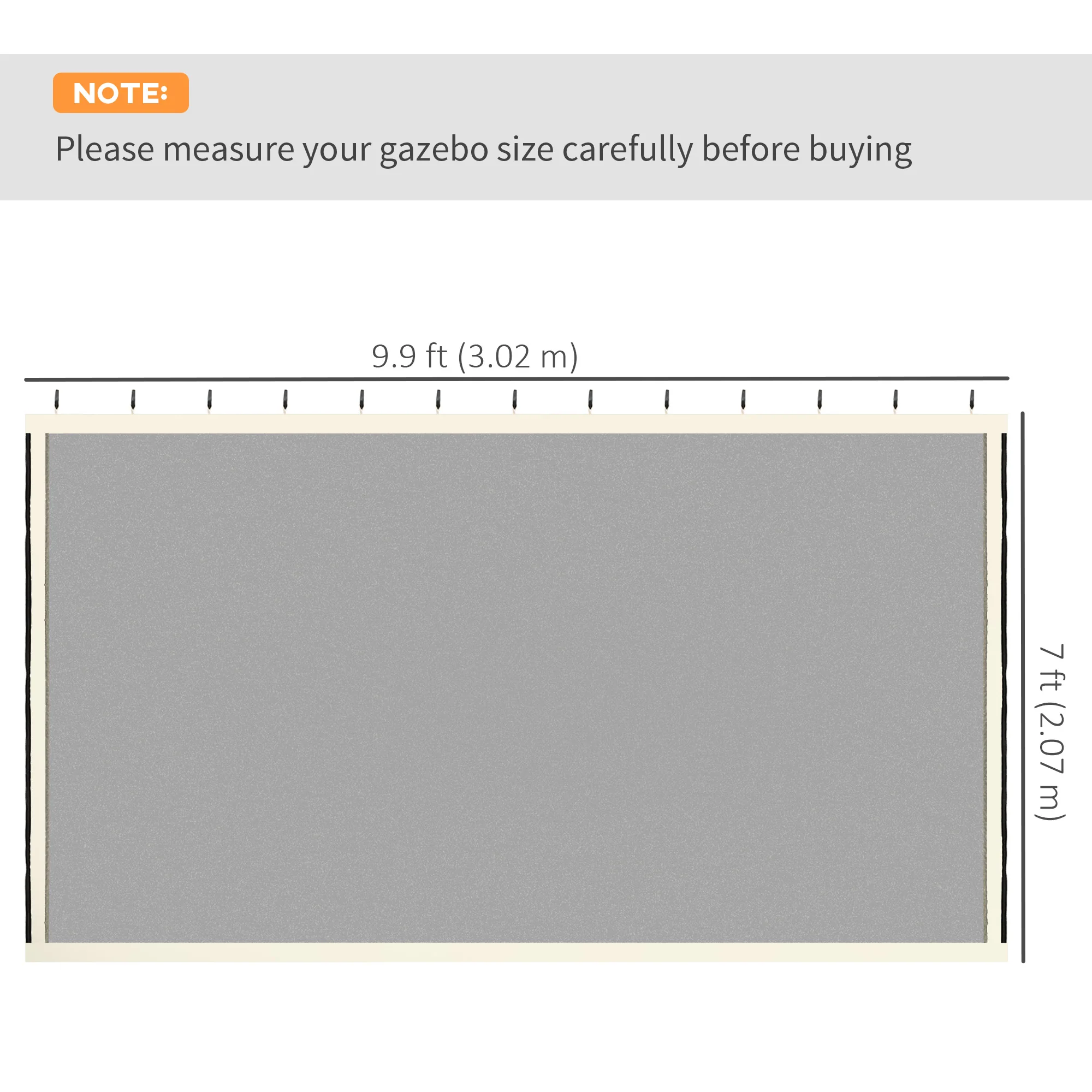Replacement Mosquito Netting for Gazebo 10' x 10'with Zippers, Cream White - Image 5