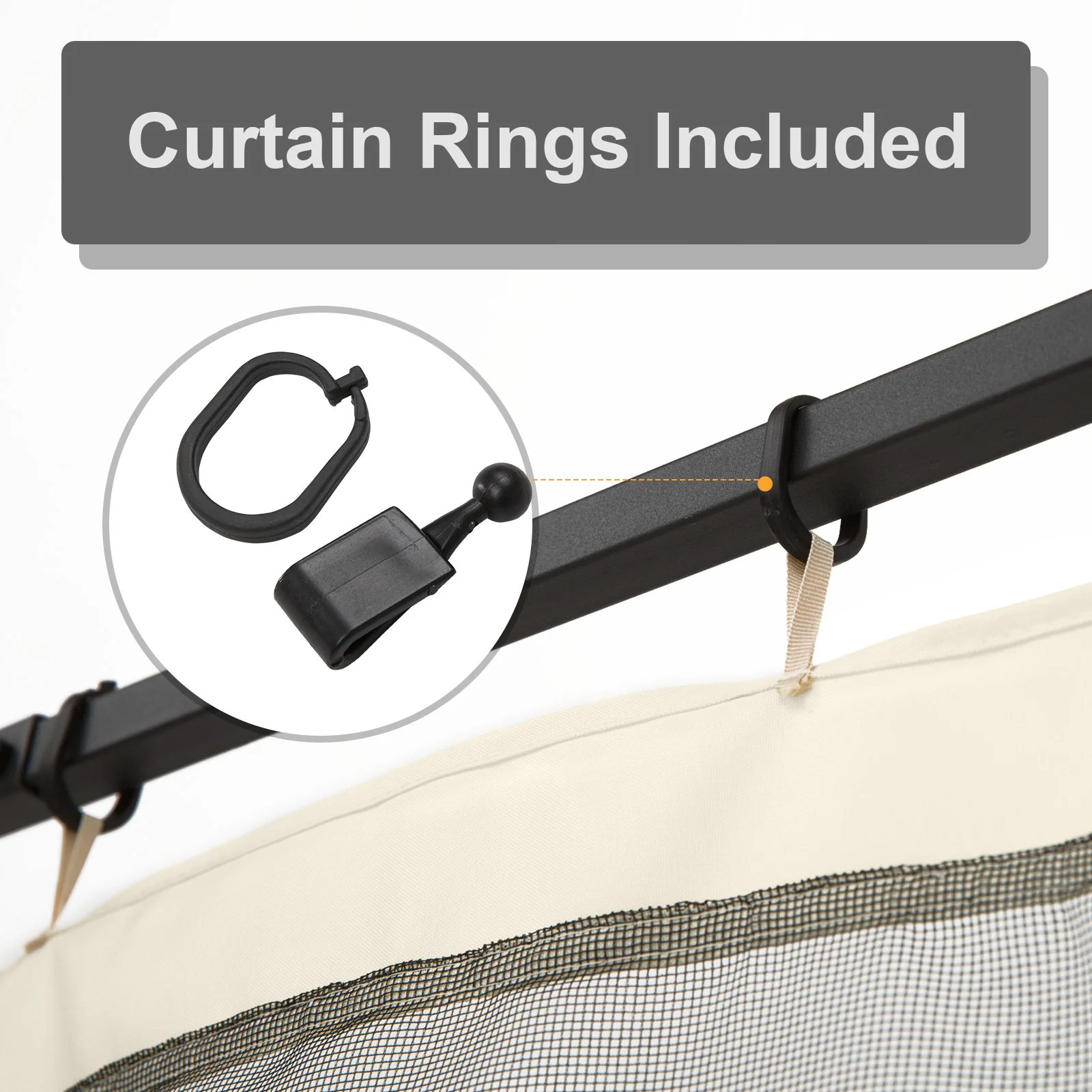 Replacement Mosquito Netting for Gazebo 10' x 10'with Zippers, Cream White - Image 6