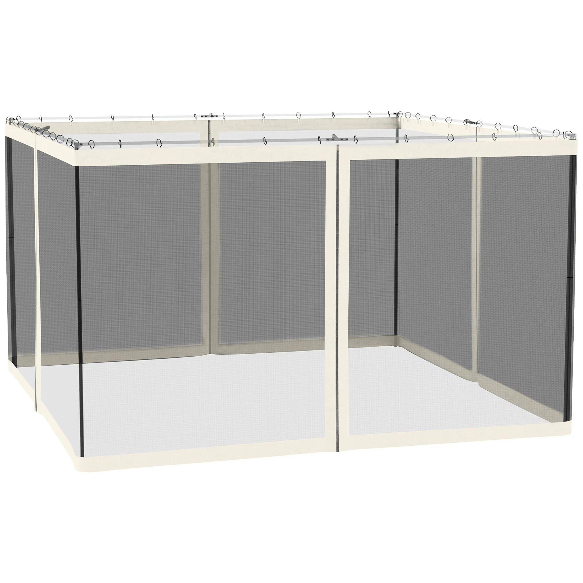 Replacement Mosquito Netting for Gazebo 10' x 12'with Zippers, White