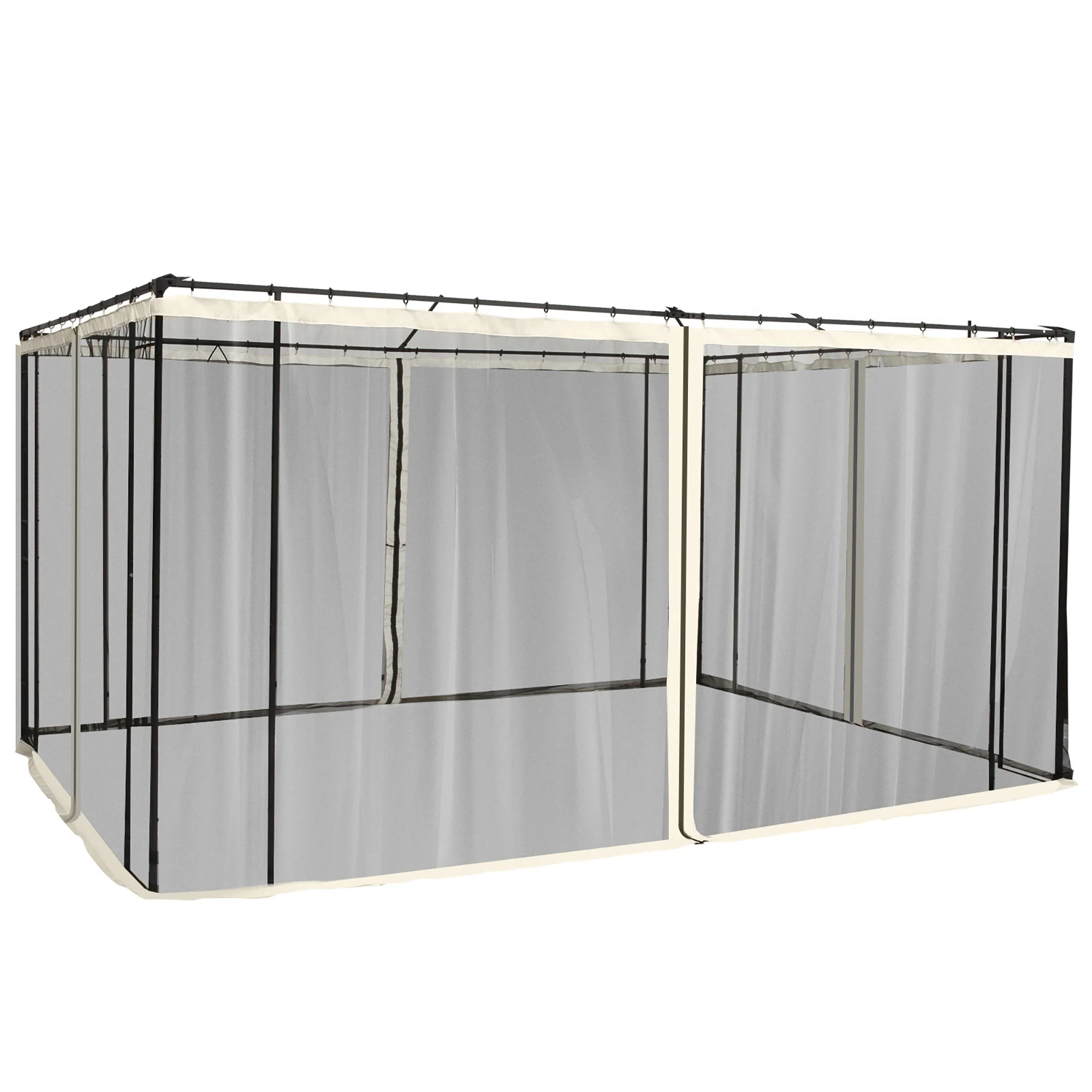 Replacement Mosquito Netting for Gazebo 10' x 12'with Zippers, Cream White