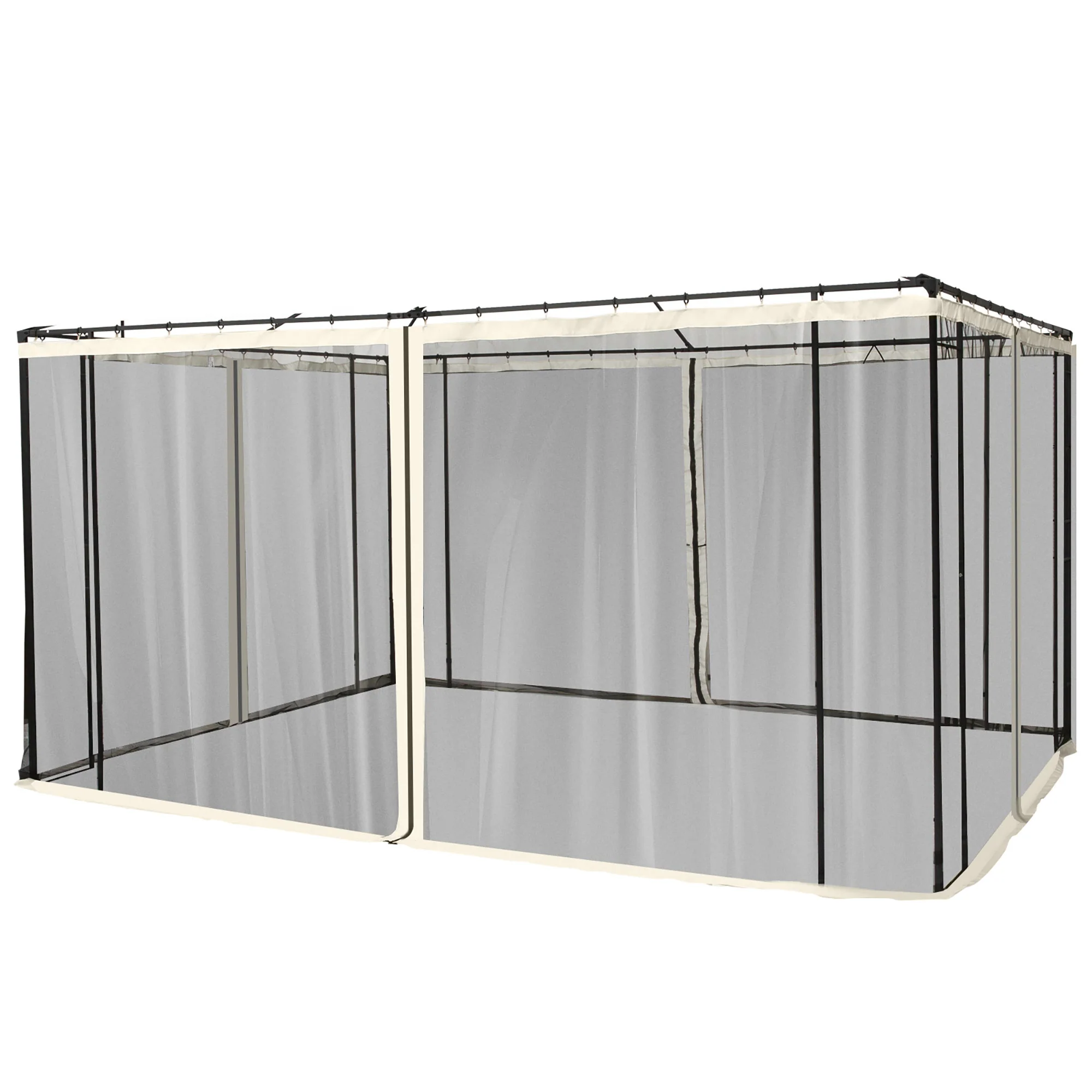 Replacement Mosquito Netting for Gazebo 10' x 12'with Zippers, Cream White - Image 2