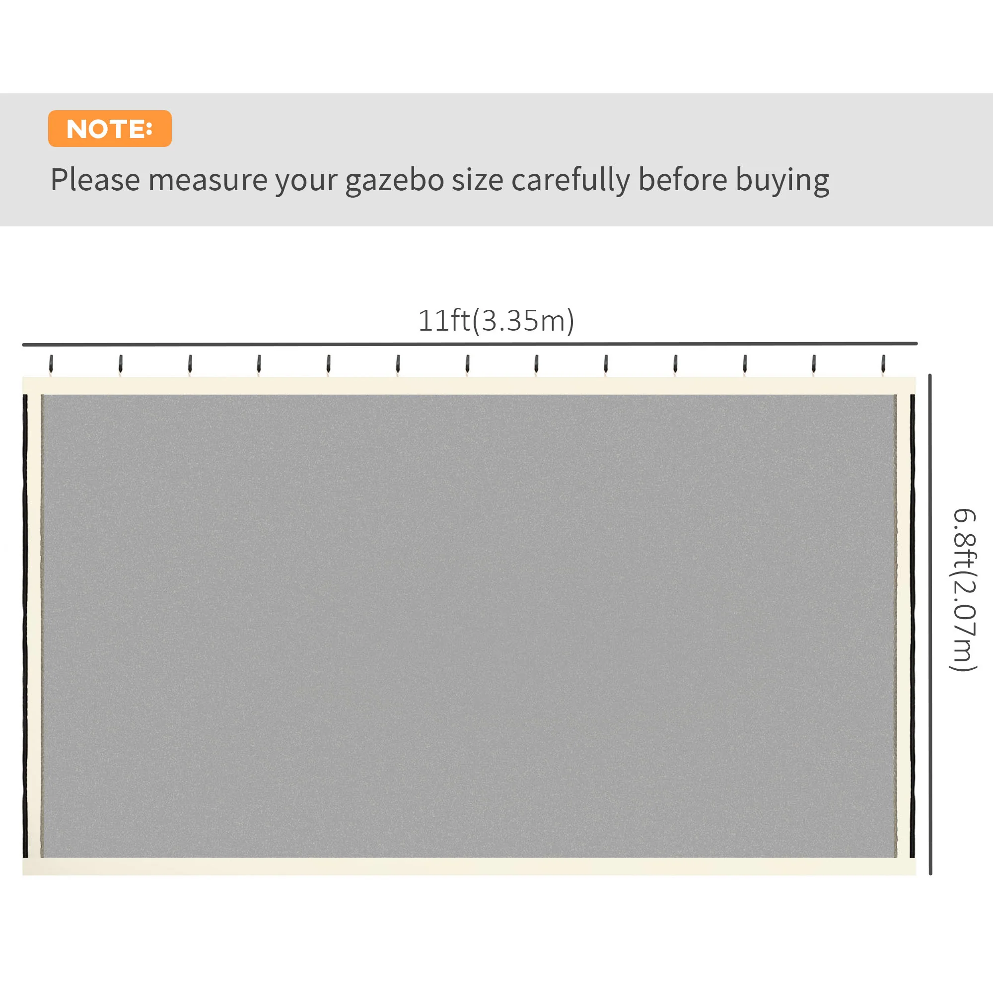 Replacement Mosquito Netting for Gazebo 10' x 12'with Zippers, Cream White - Image 5