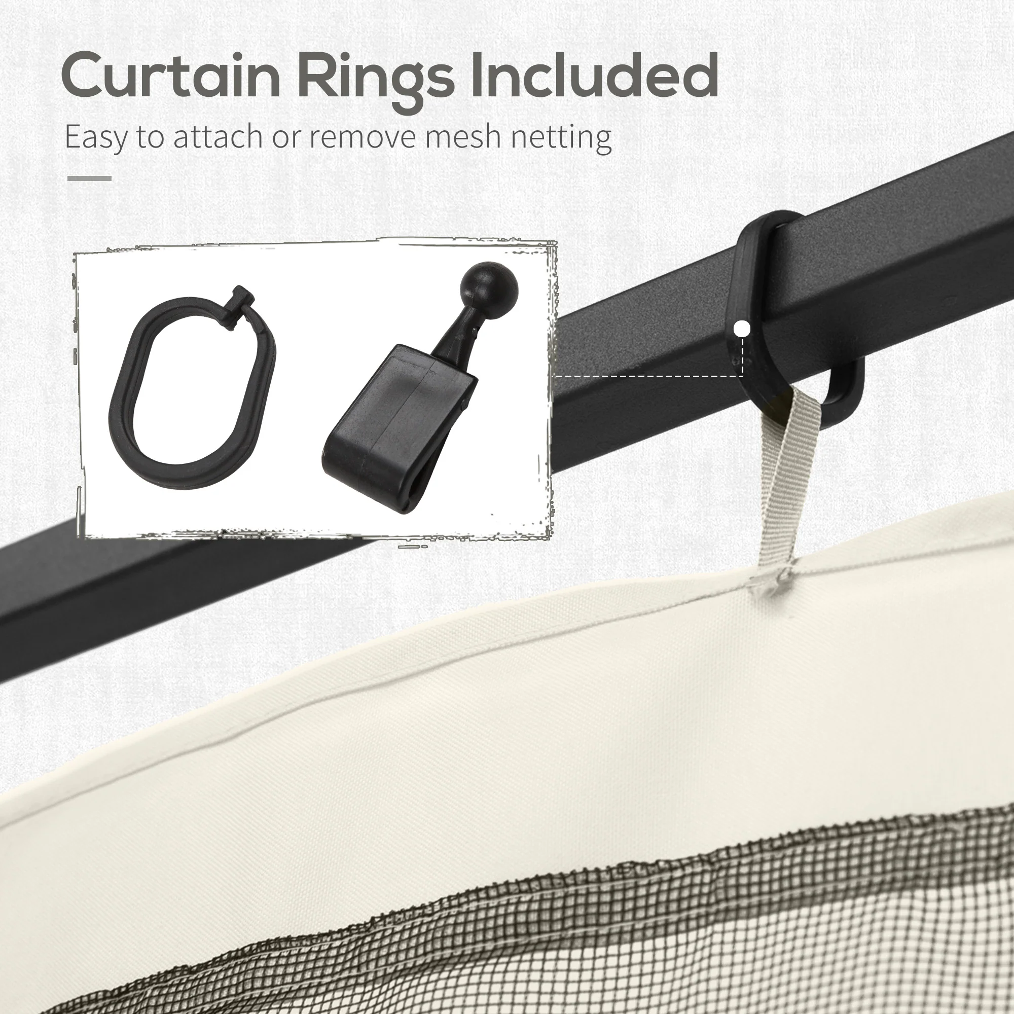 Replacement Mosquito Netting for Gazebo 10' x 12'with Zippers, White - Image 7