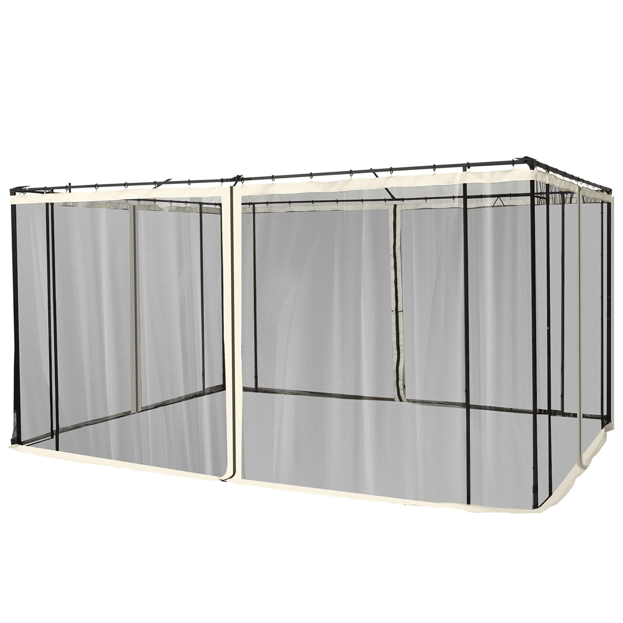 Replacement Mosquito Netting for Gazebo 10' x 13'with Zippers, Cream White - Image 2
