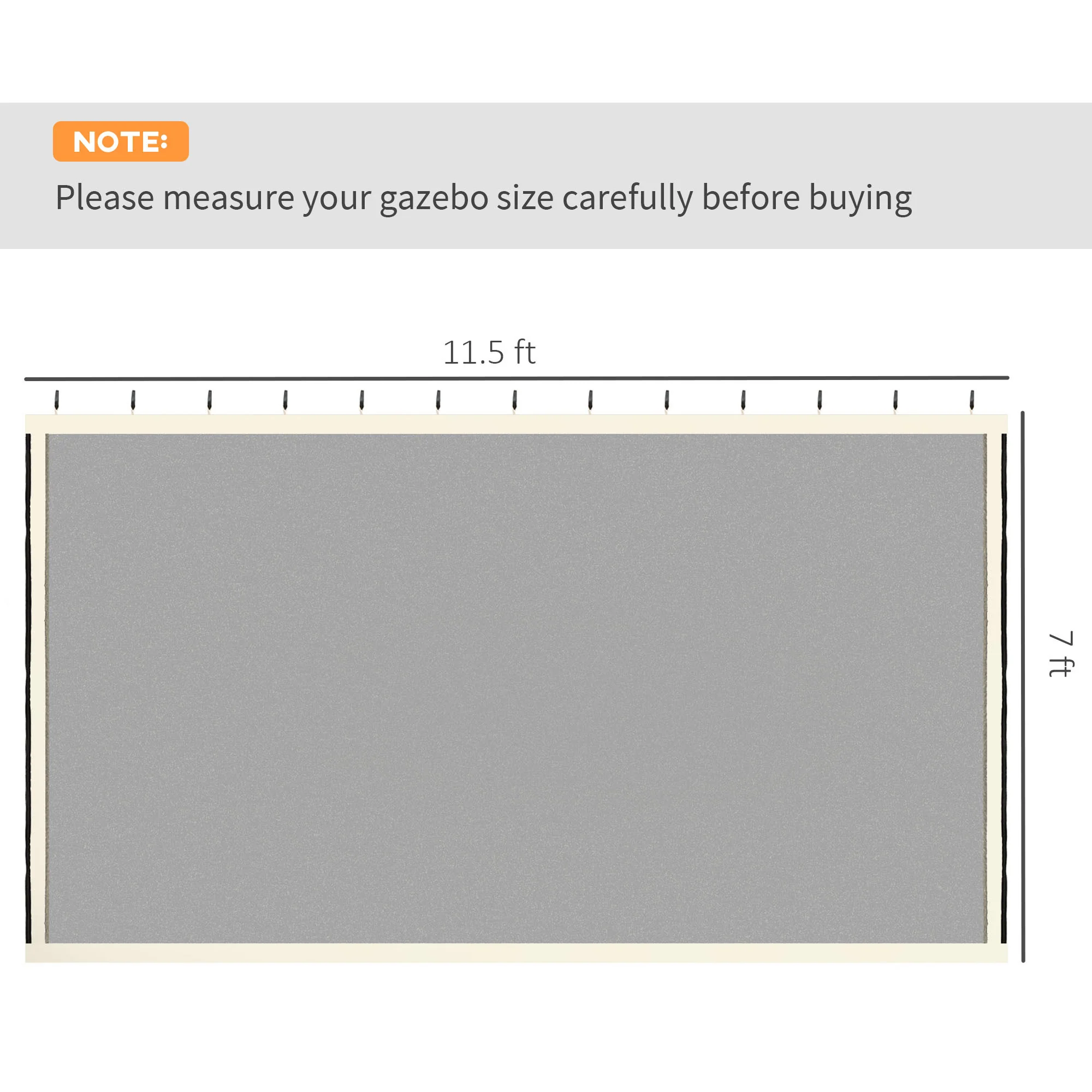 Replacement Mosquito Netting for Gazebo 10' x 13'with Zippers, Cream White - Image 5