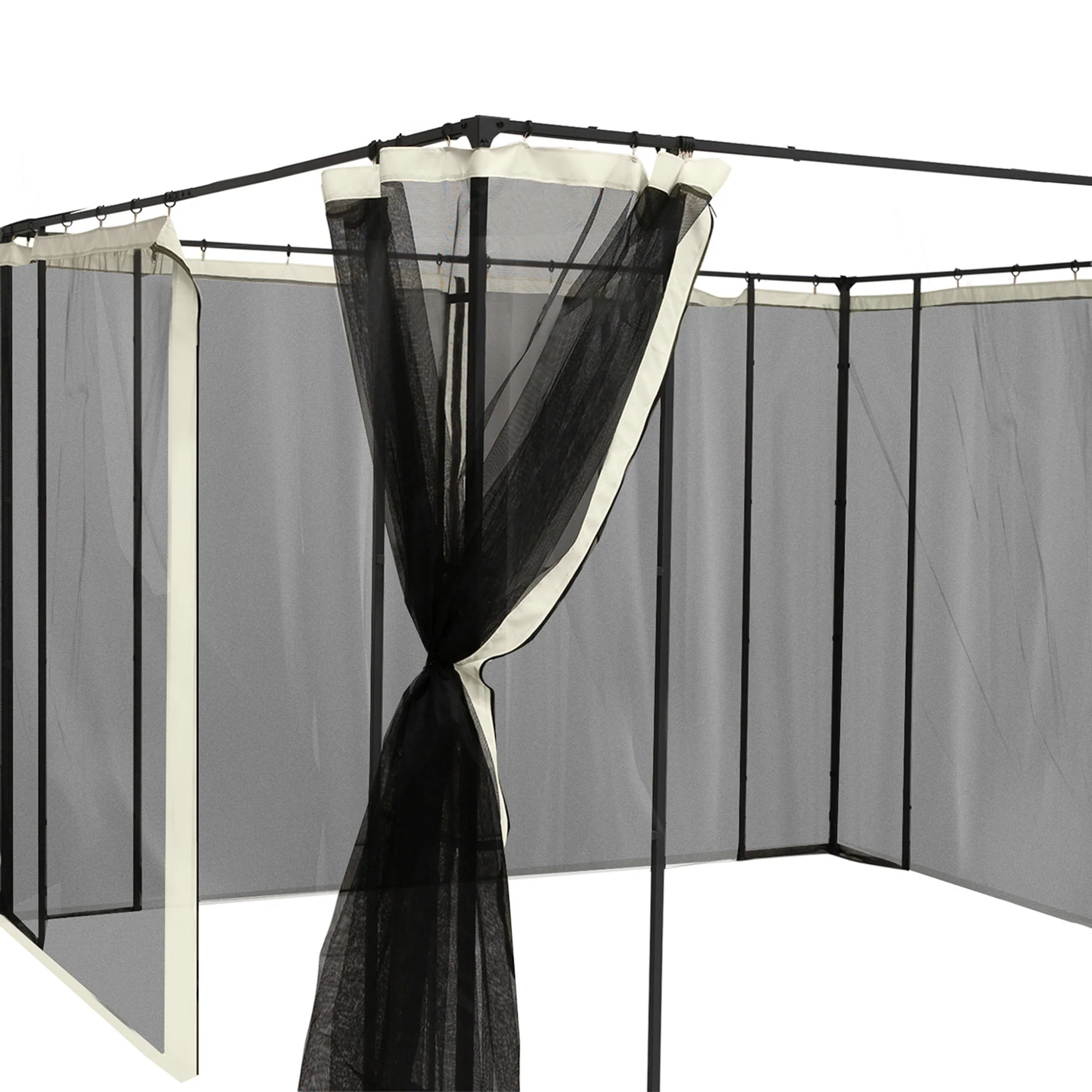 Replacement Mosquito Netting for Gazebo 10' x 13'with Zippers, Cream White - Image 8