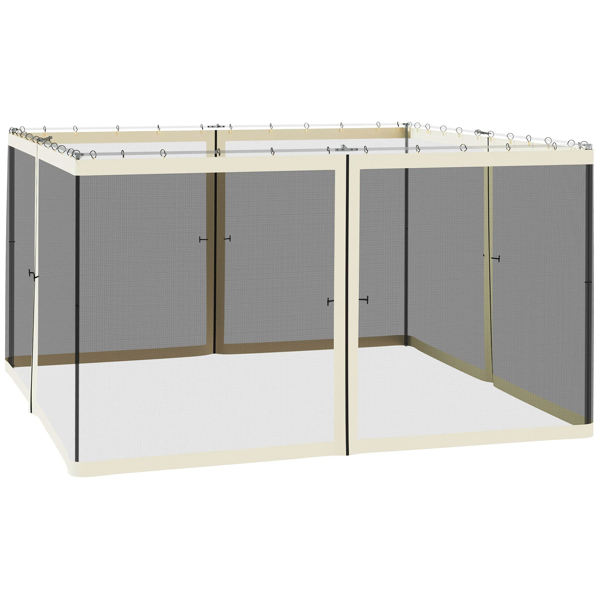 Replacement Mosquito Netting for Gazebo 12' x 12'with Zippers, Cream White - Image 12
