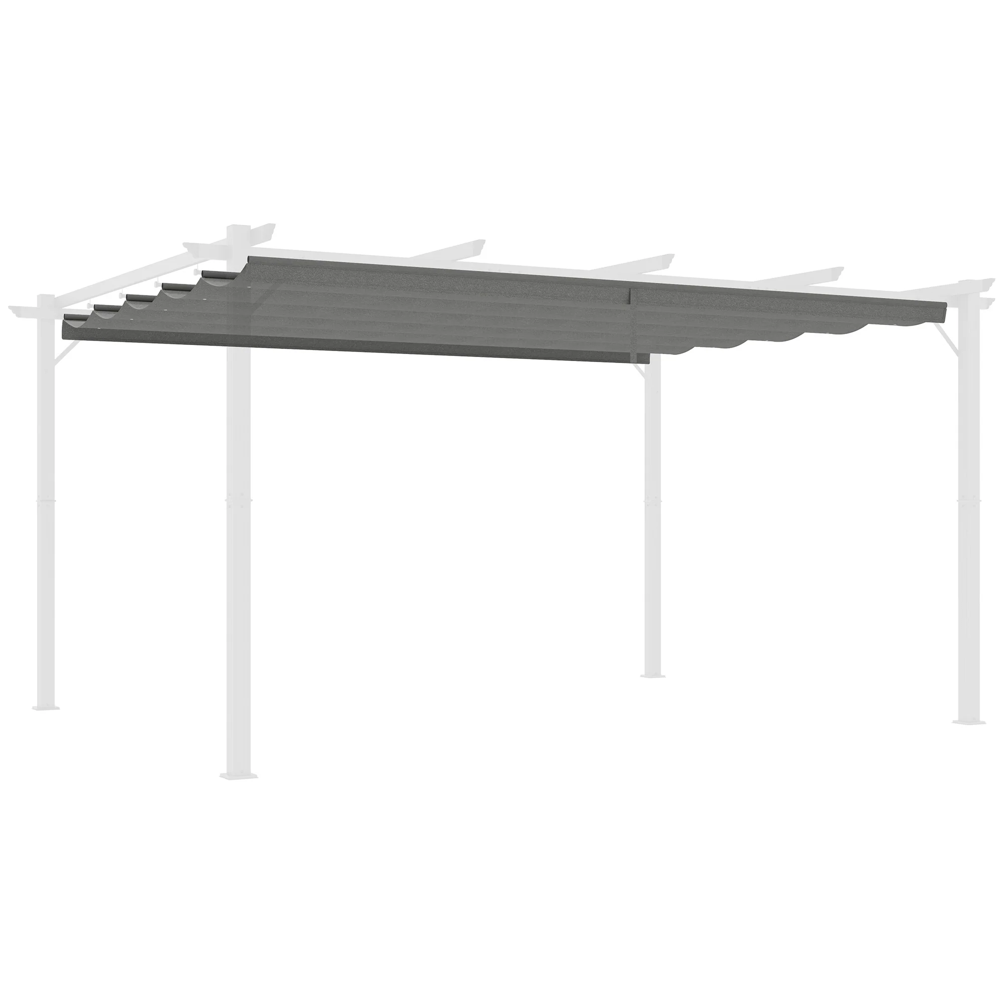 Retractable Pergola Shade Cover, Replacement Canopy Fabric for 4 x 3m Pergola, Light Grey