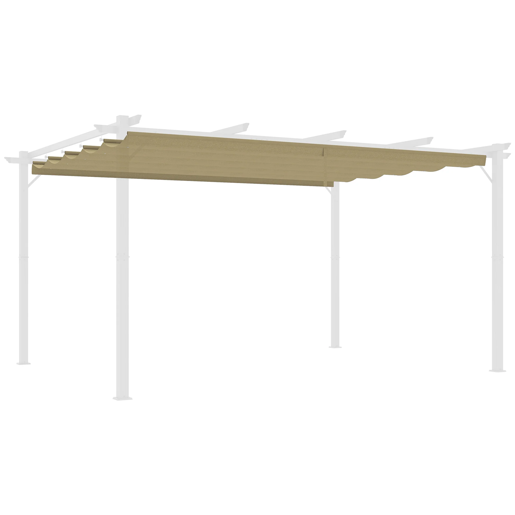 Retractable Pergola Shade Cover, Replacement Canopy Fabric for 4 x 3m Pergola, Tan - Image 12