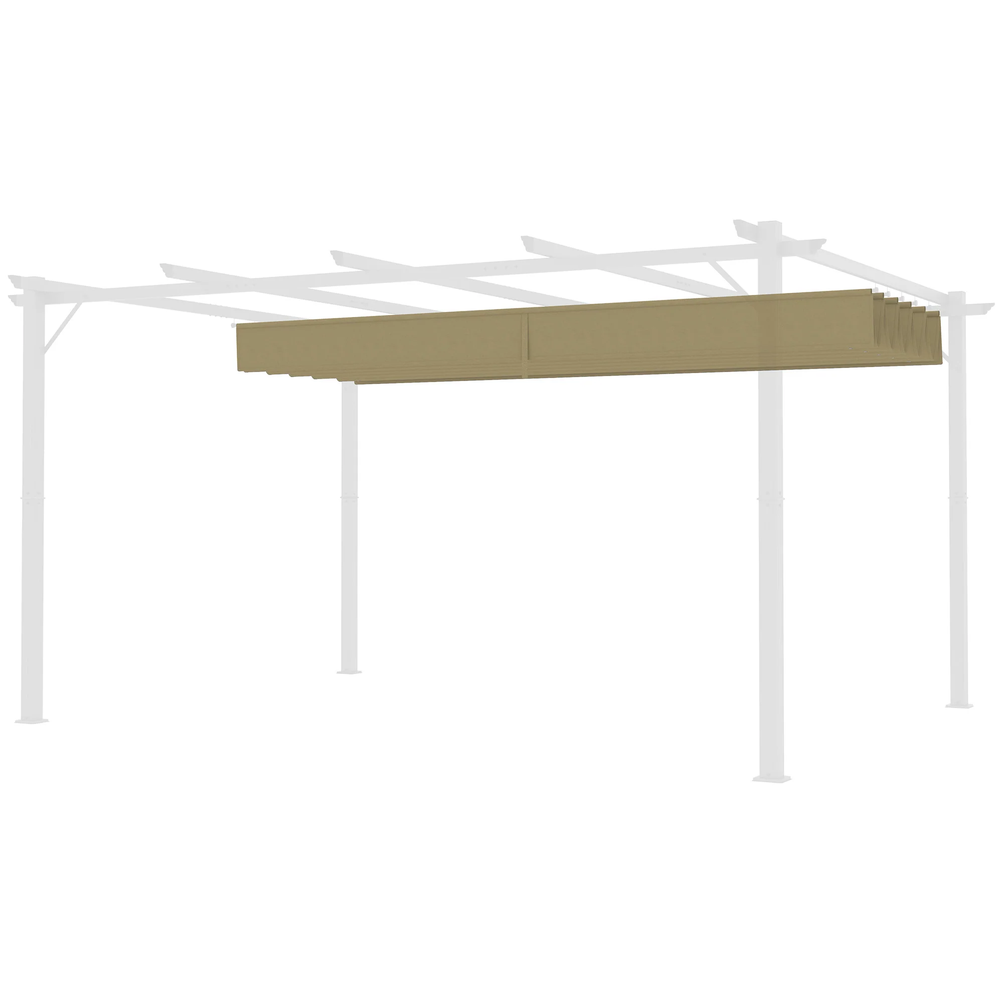 Retractable Pergola Shade Cover, Replacement Canopy Fabric for 4 x 3m Pergola, Tan - Image 2