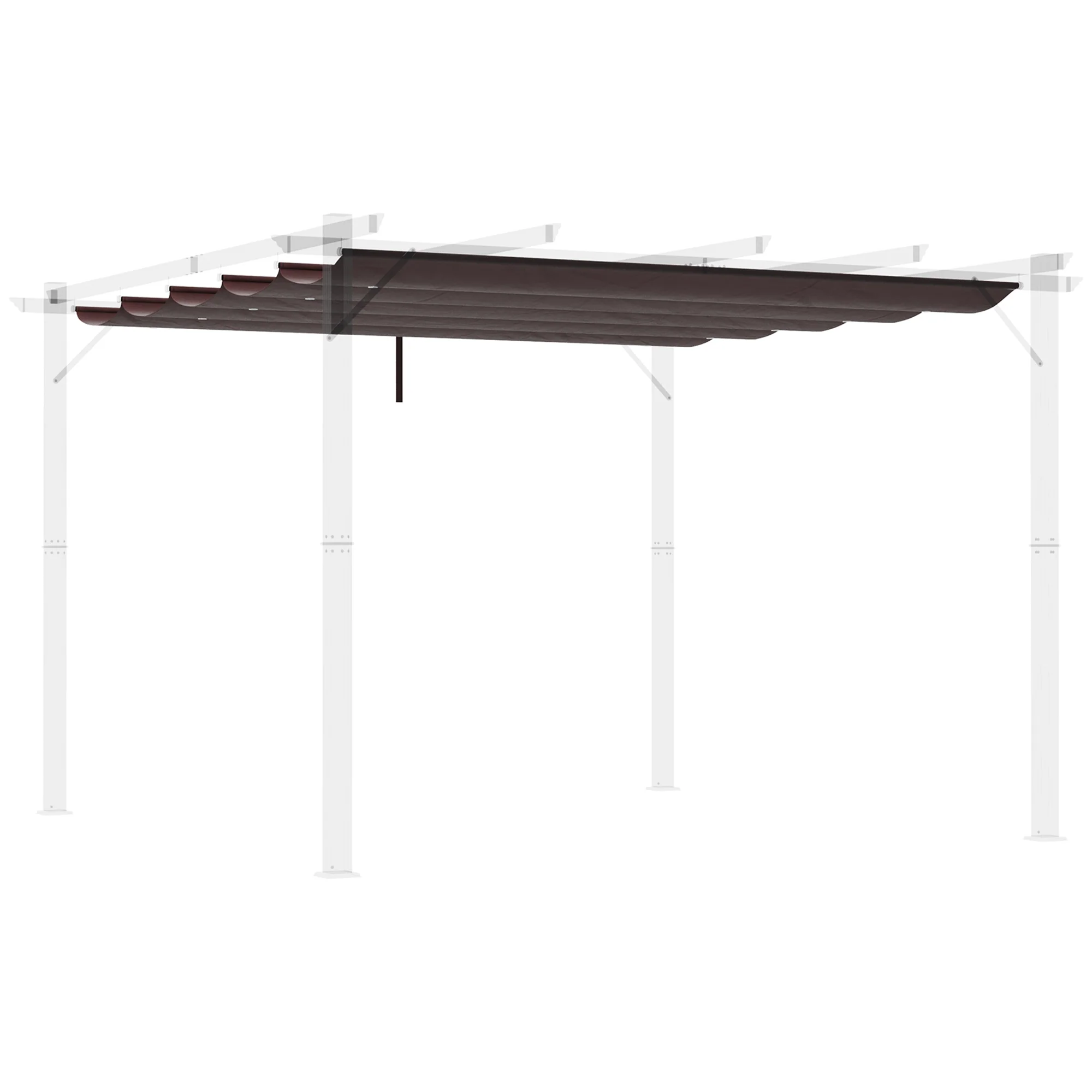 Retractable Replacement Pergola Canopy for 10' x 10' Pergola, Coffee - Image 12