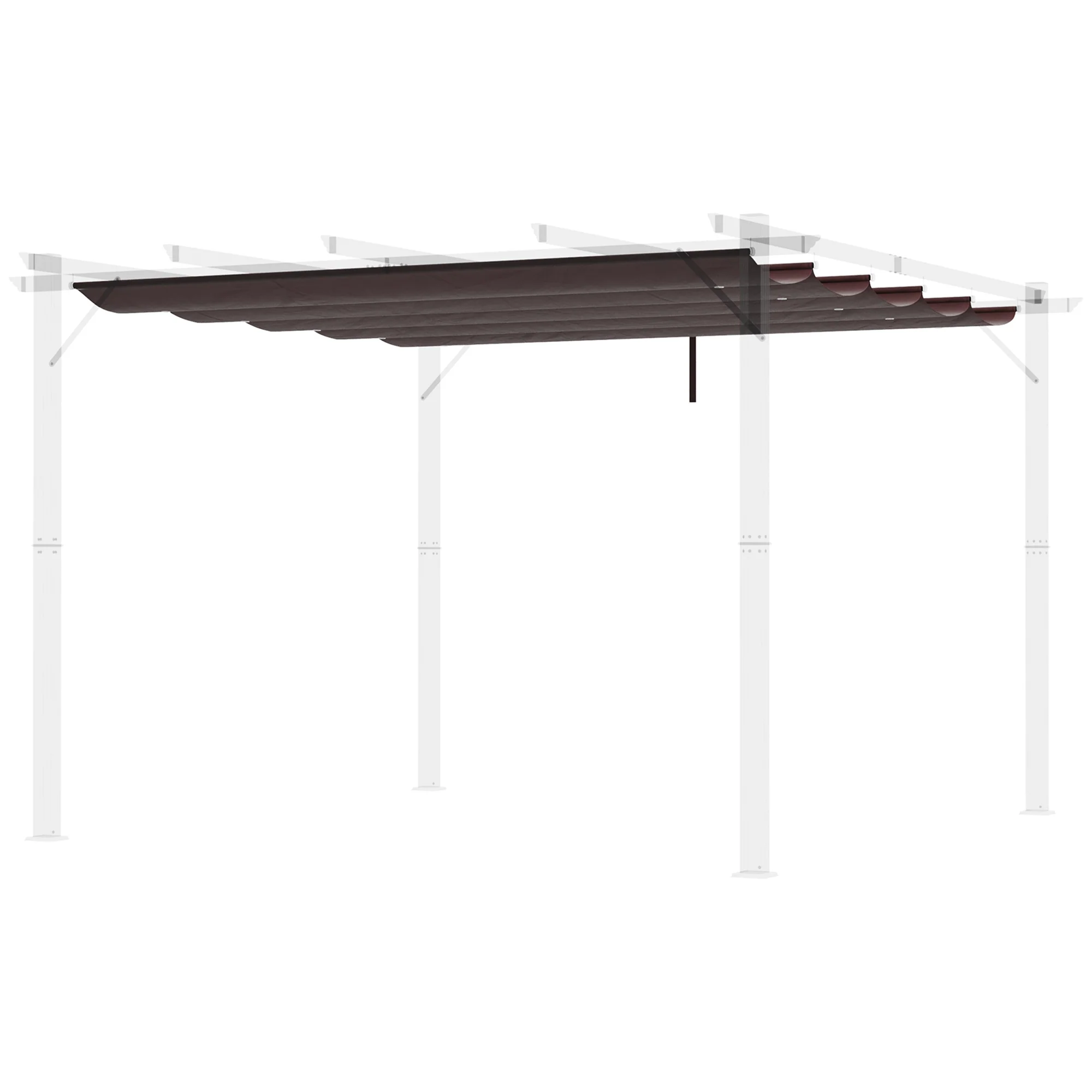 Retractable Replacement Pergola Canopy for 10' x 10' Pergola, Coffee - Image 2