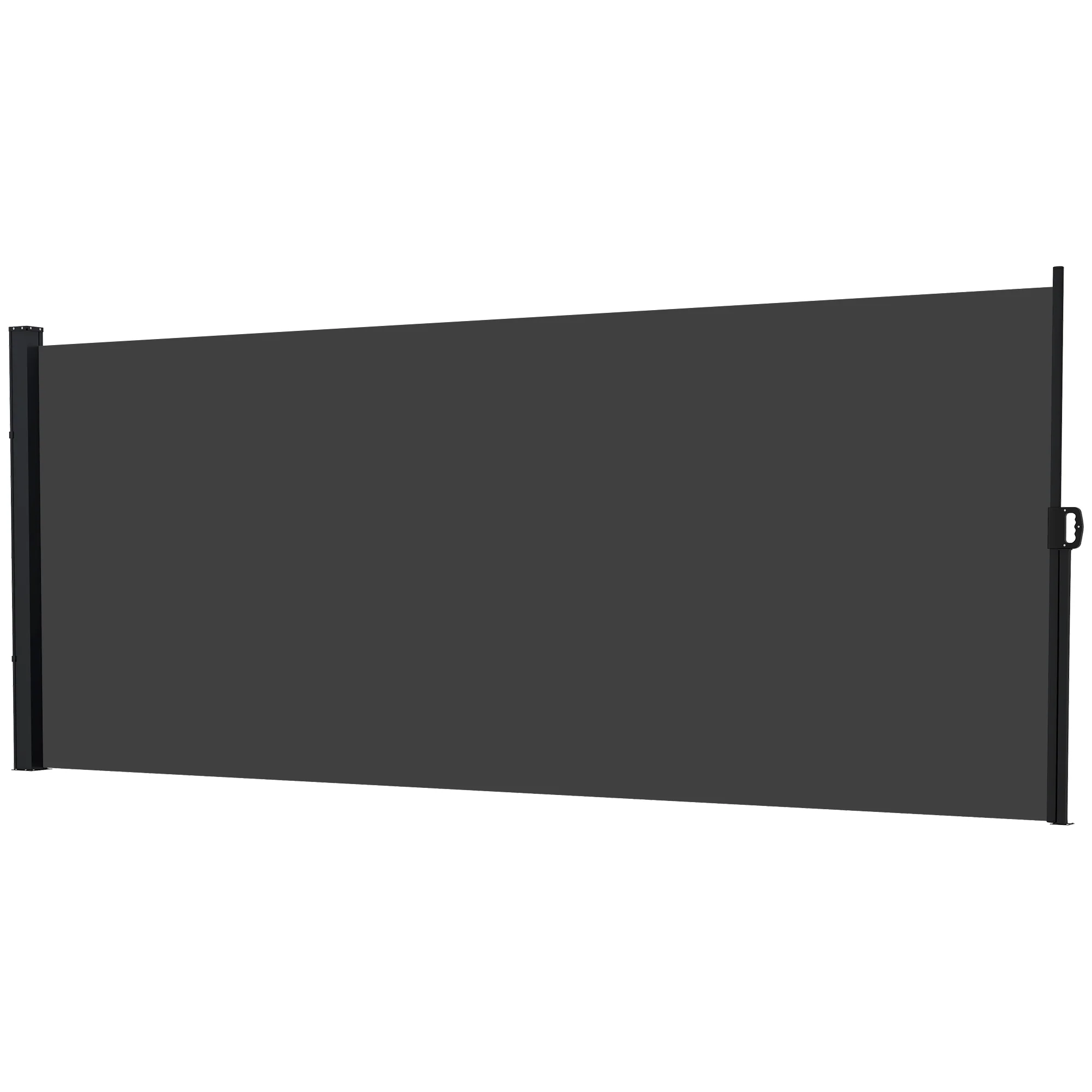 400 x 160 cm Retractable Side Awning Privacy Screen, Black - Image 2