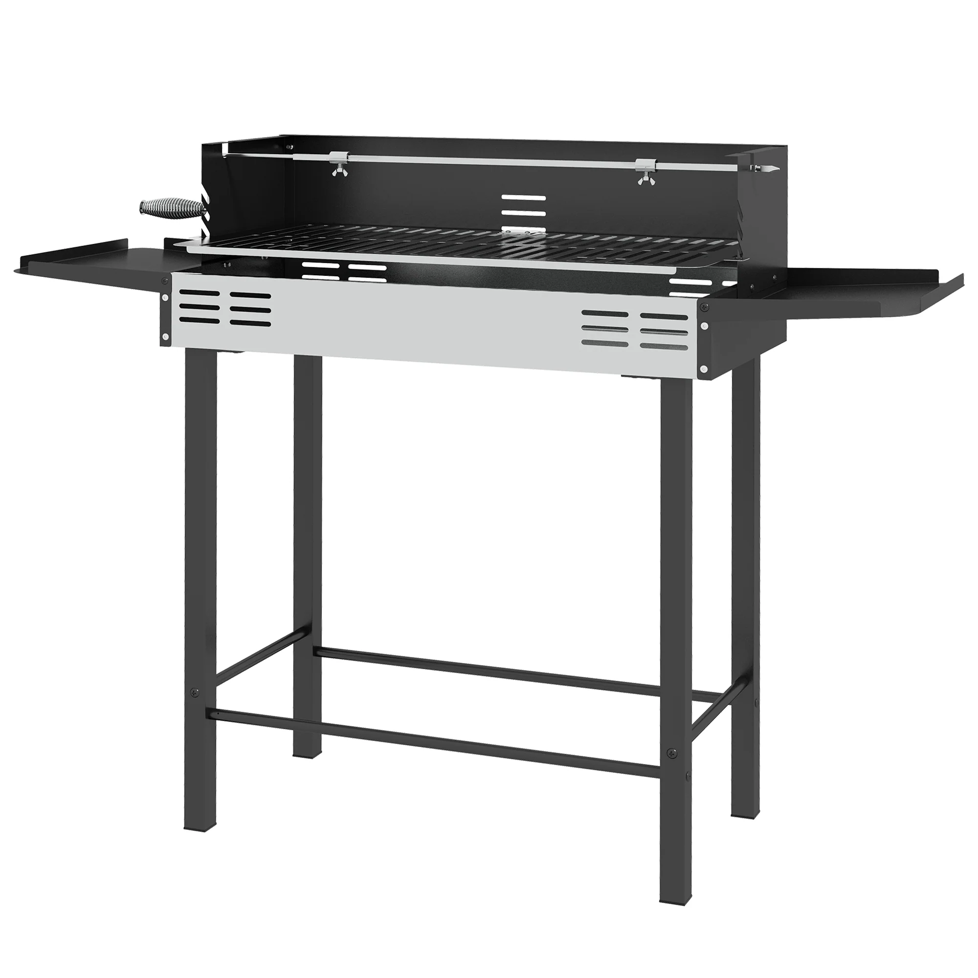 Rotisserie Grill with 3-Level Grates & Wind Deflector, Black - Image 2