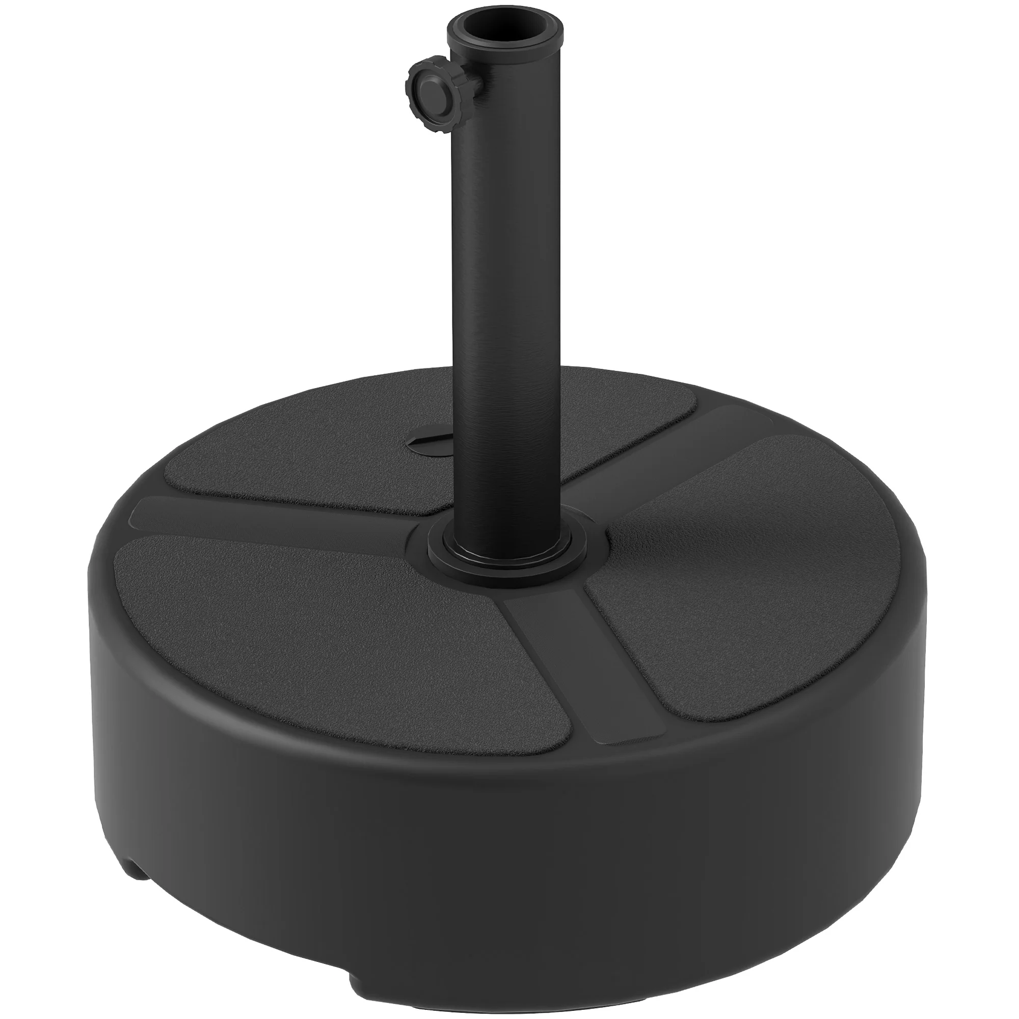 Garden Parasol Base for 38, 48 mm Poles, Filled Up to 20kg Stand or 18kg Water, Black - Image 2