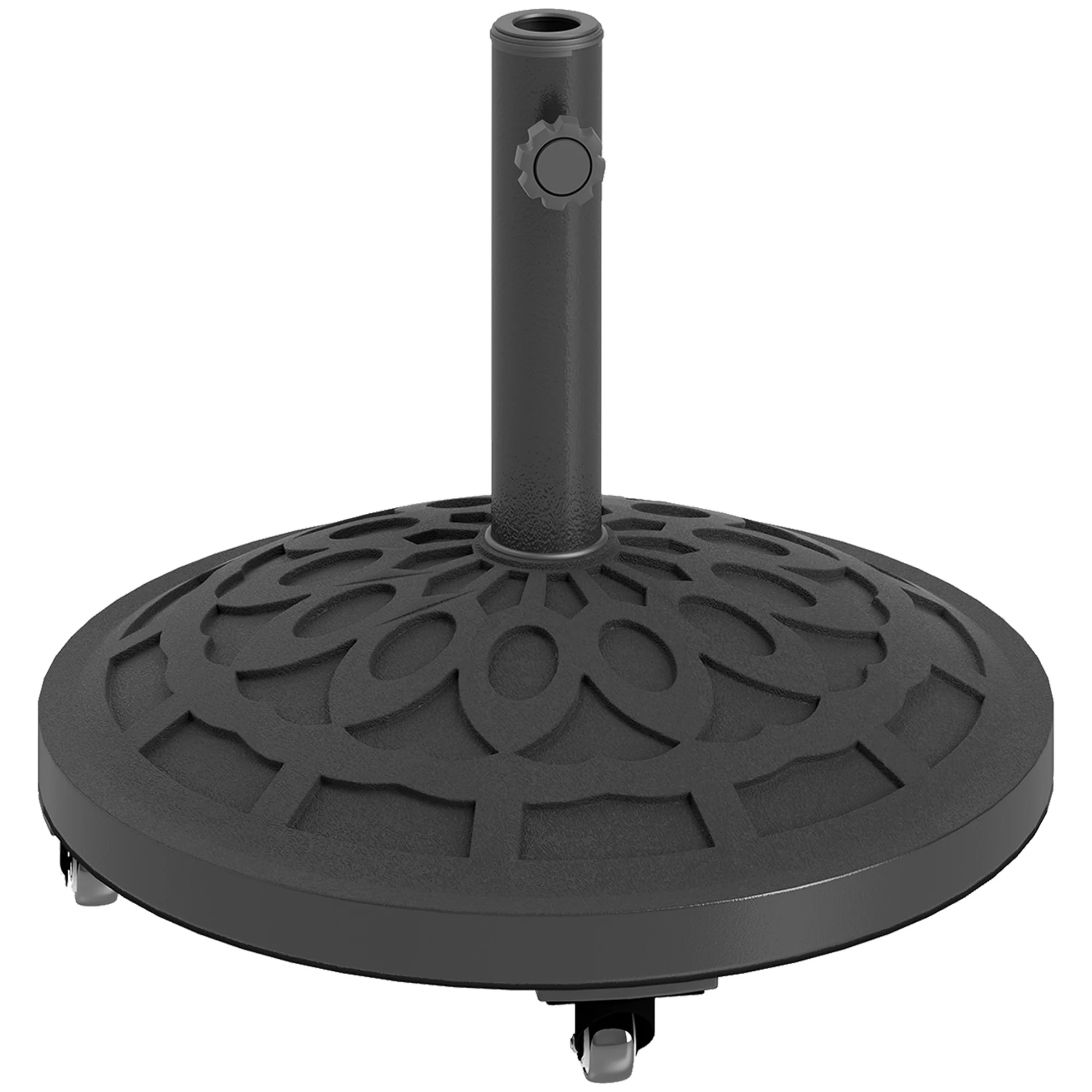 46 lbs Patio Umbrella Base with Wheels, Black - Image 12