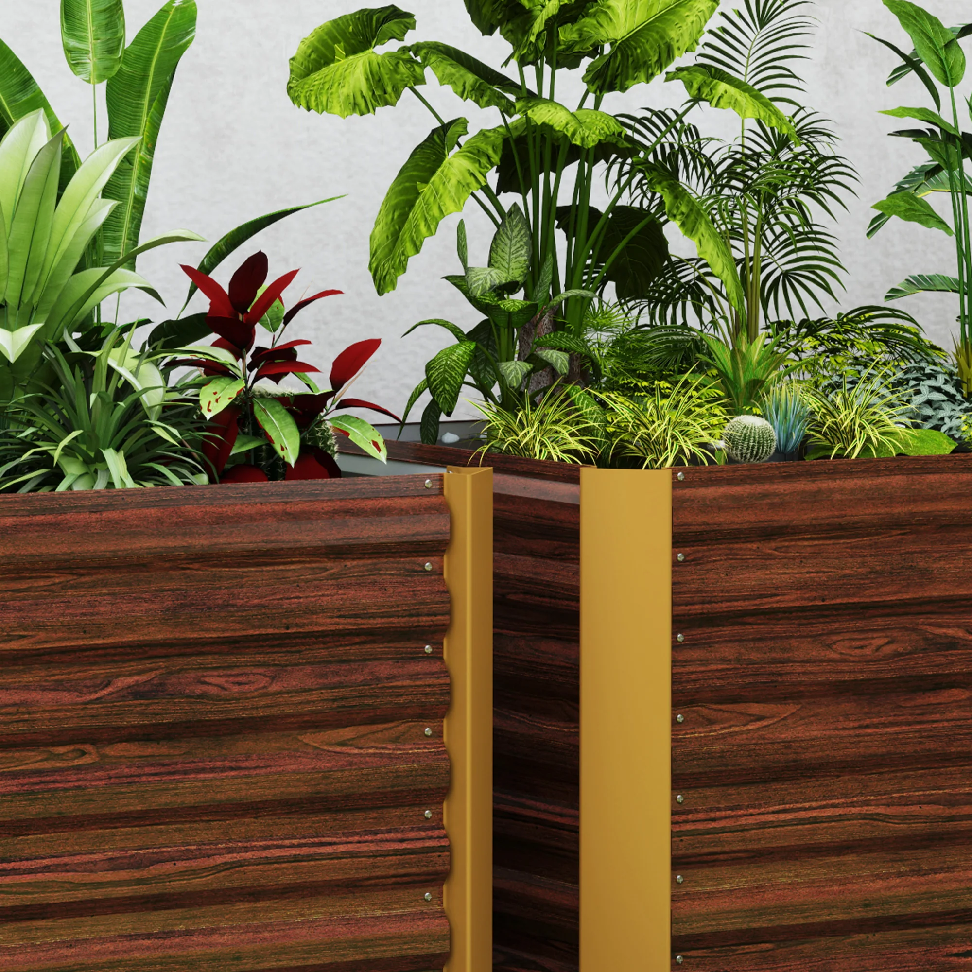 Set of 2 Metal Raised Garden Beds, 4' x 2' x 2' Galvanized Planters, Distressed Dark Brown - Image 10