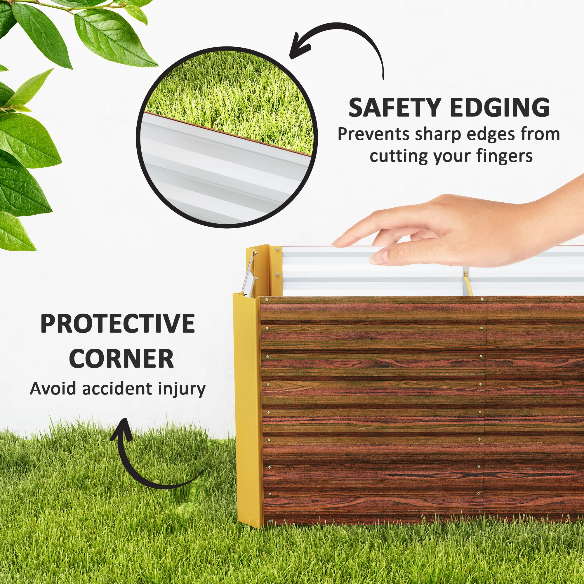 Set of 2 Metal Raised Garden Beds, 4' x 2' x 2' Galvanized Planters, Distressed Dark Brown - Image 8