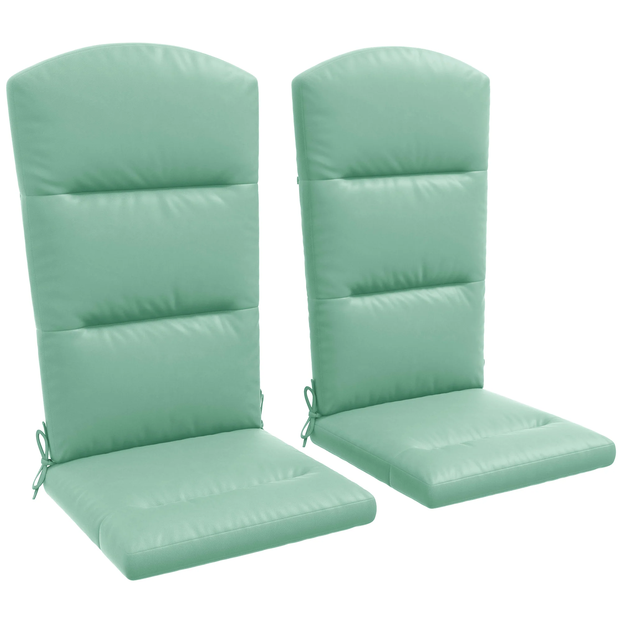 Set of 2 Patio Chair Cushions for Adirondack Chair Replacement with Back & Ties, Green - Image 12