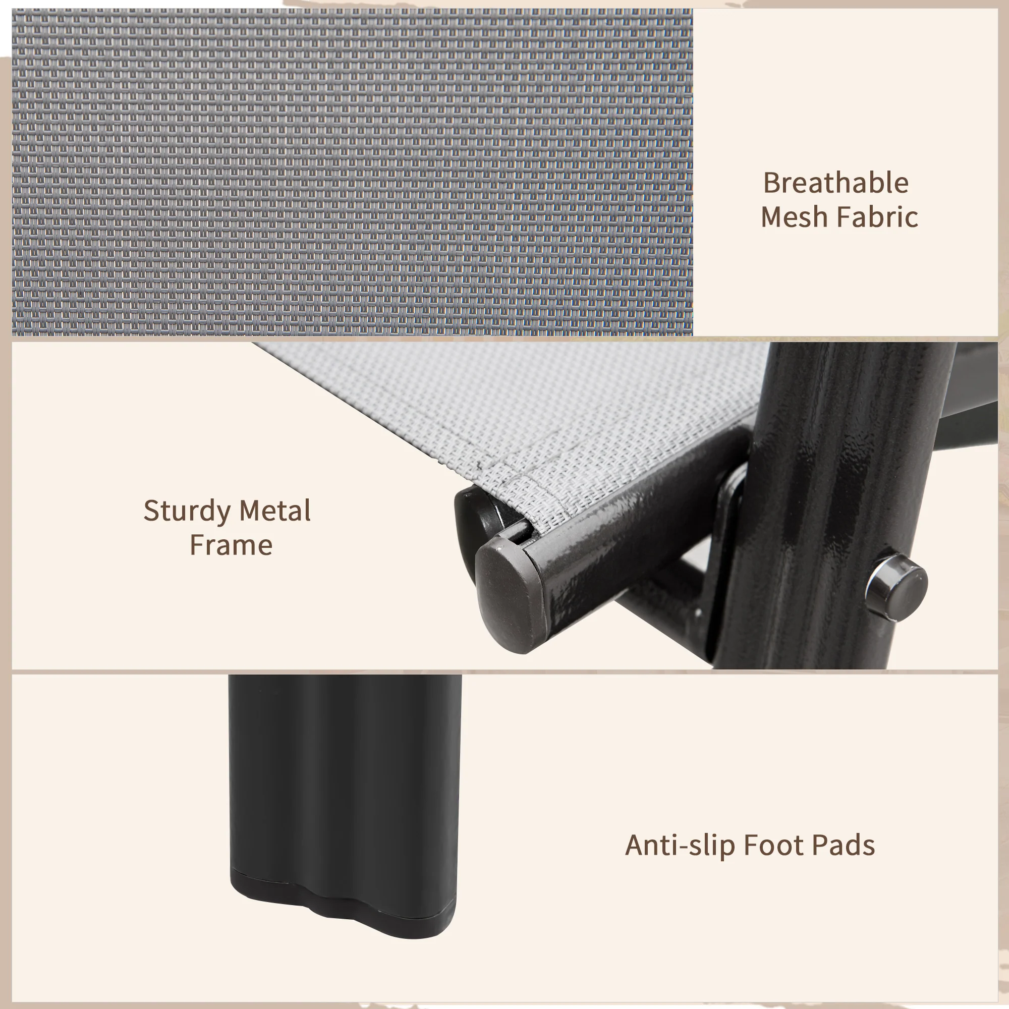 Set of 4 Outdoor Dining Chairs, Heavy Duty Stackable Patio Dining Set with Armrests, Dark Grey - Image 8