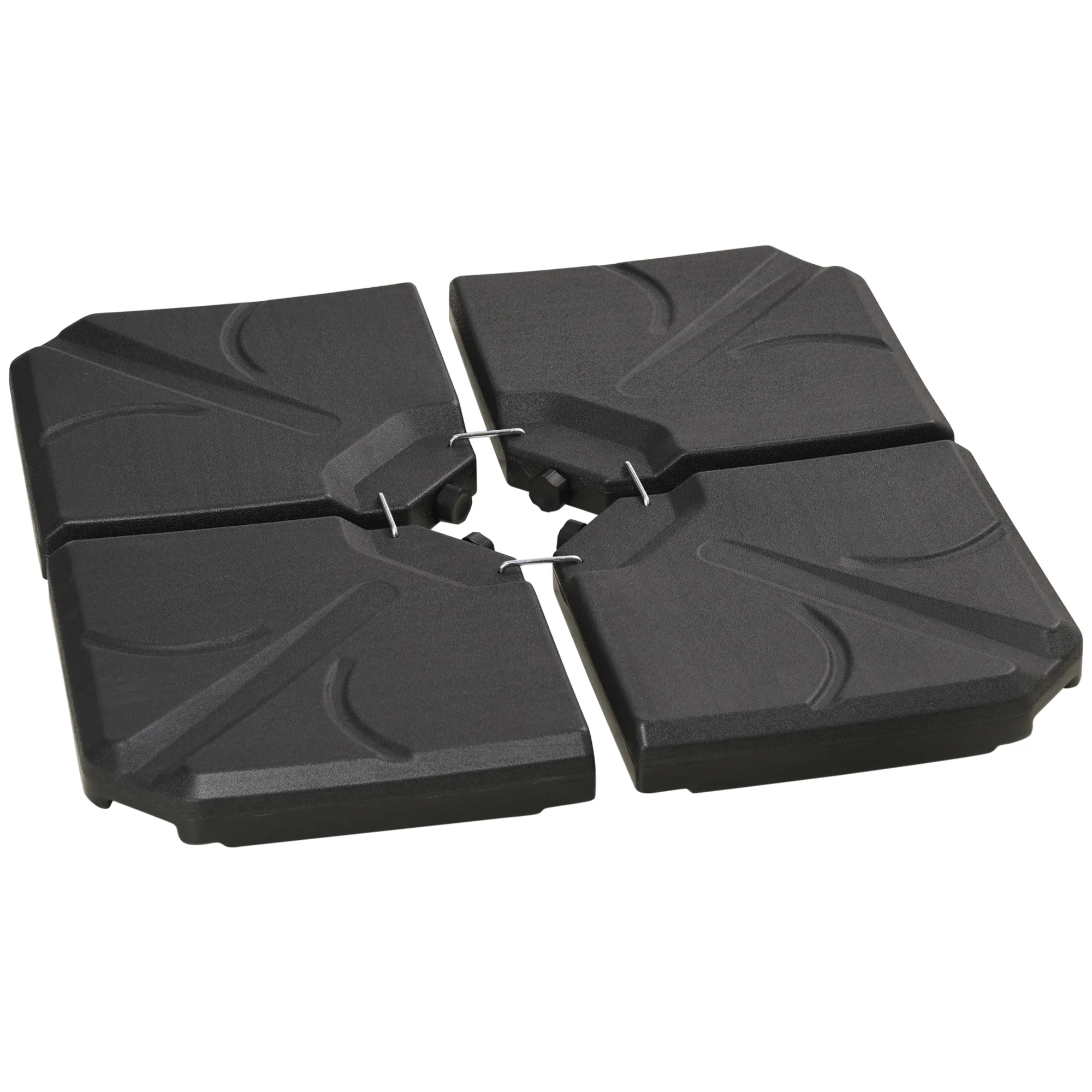Set of 4 Parasol Weights for Banana Cantilever Umbrella, Up to 84kg, Black