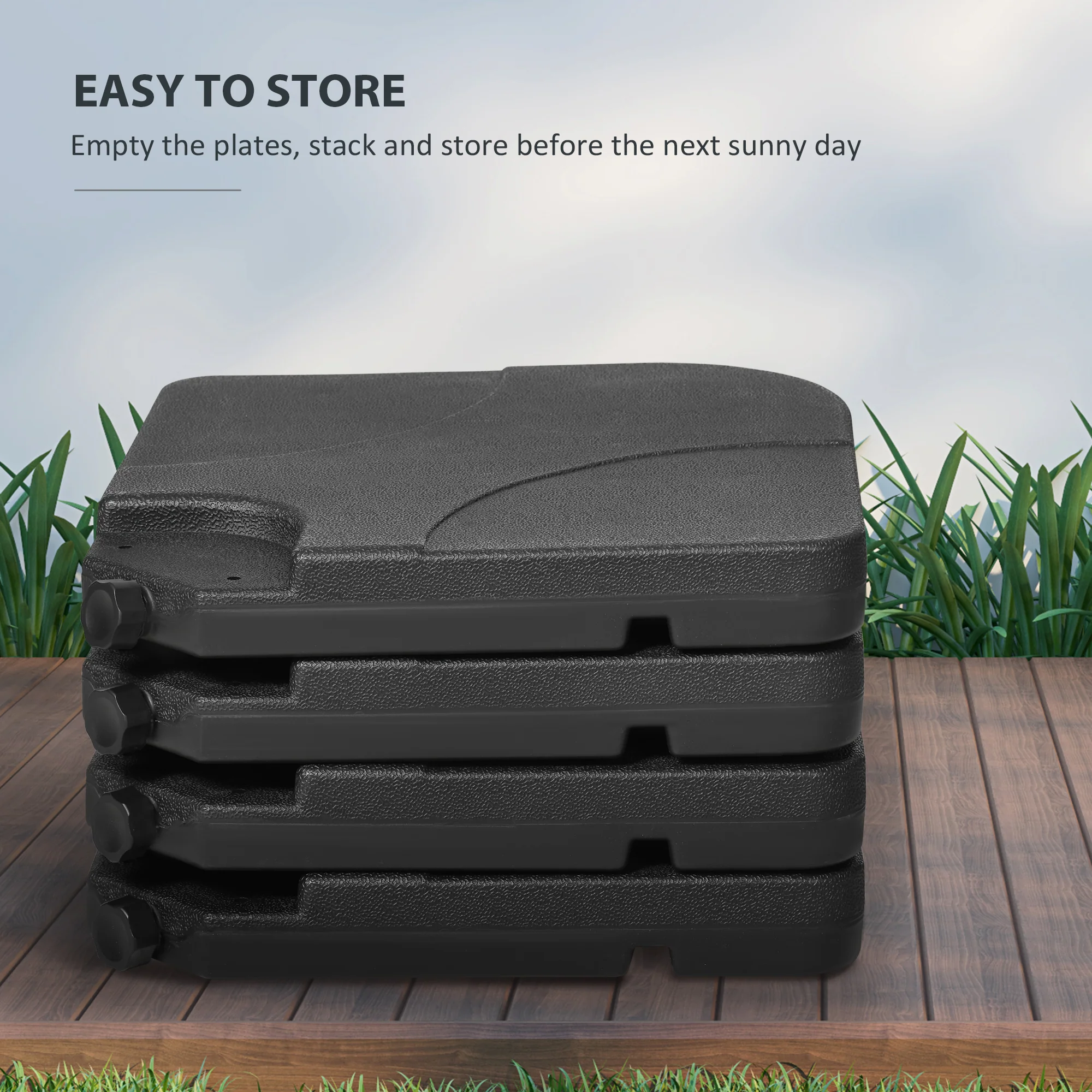 4-Pack Banana Umbrella Weights, 172lb Capacity, Black - Image 9