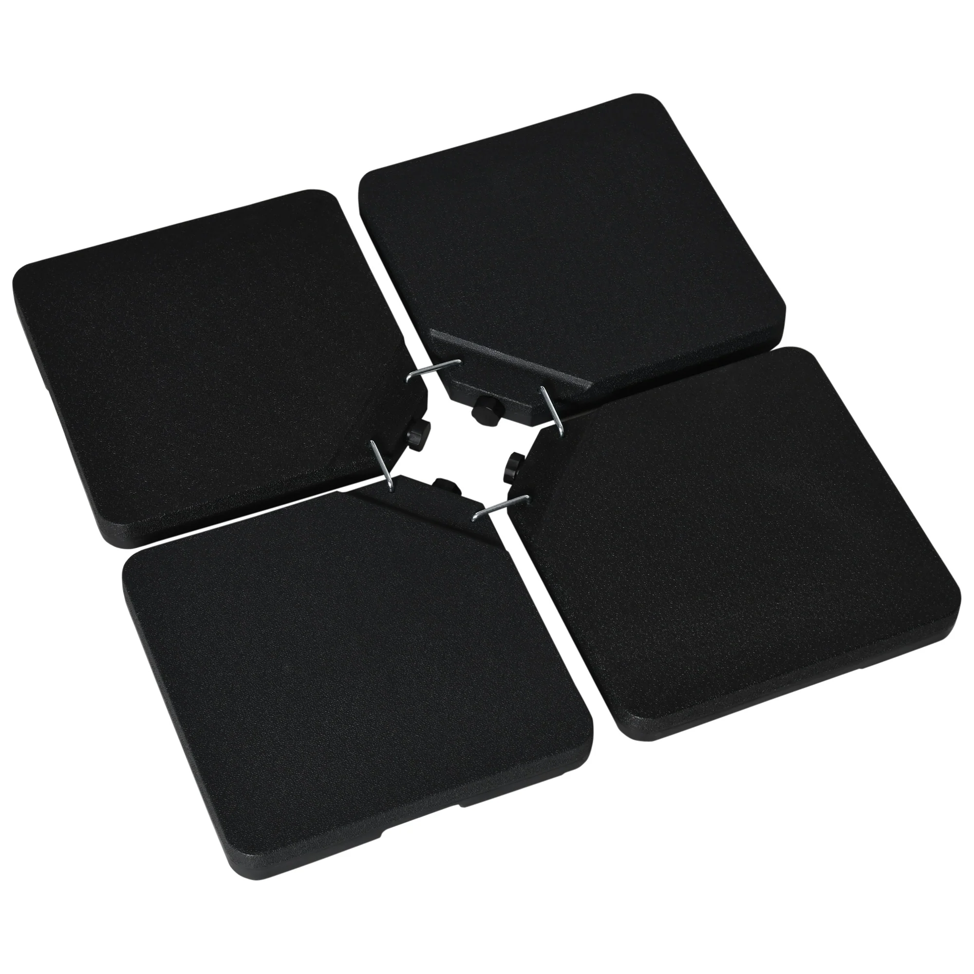 Set of 4 Parasol Weights for Banana Cantilever Umbrella, Water & Sand Can Be Filled, Black - Image 13