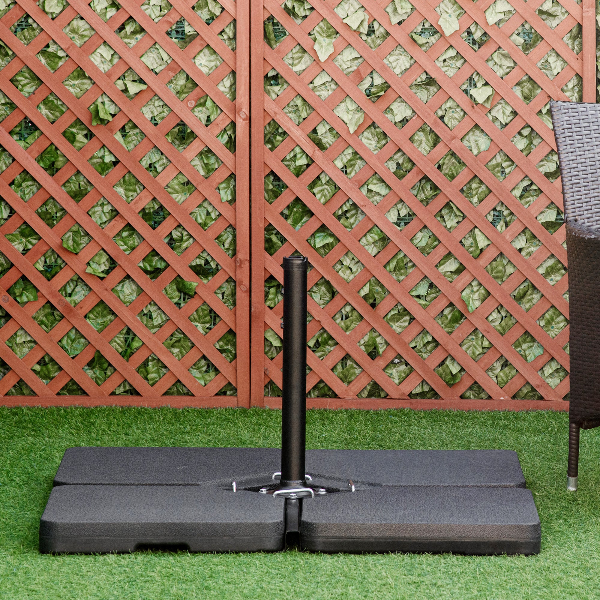 Set of 4 Parasol Weights for Banana Cantilever Umbrella, Water & Sand Can Be Filled, Black - Image 3