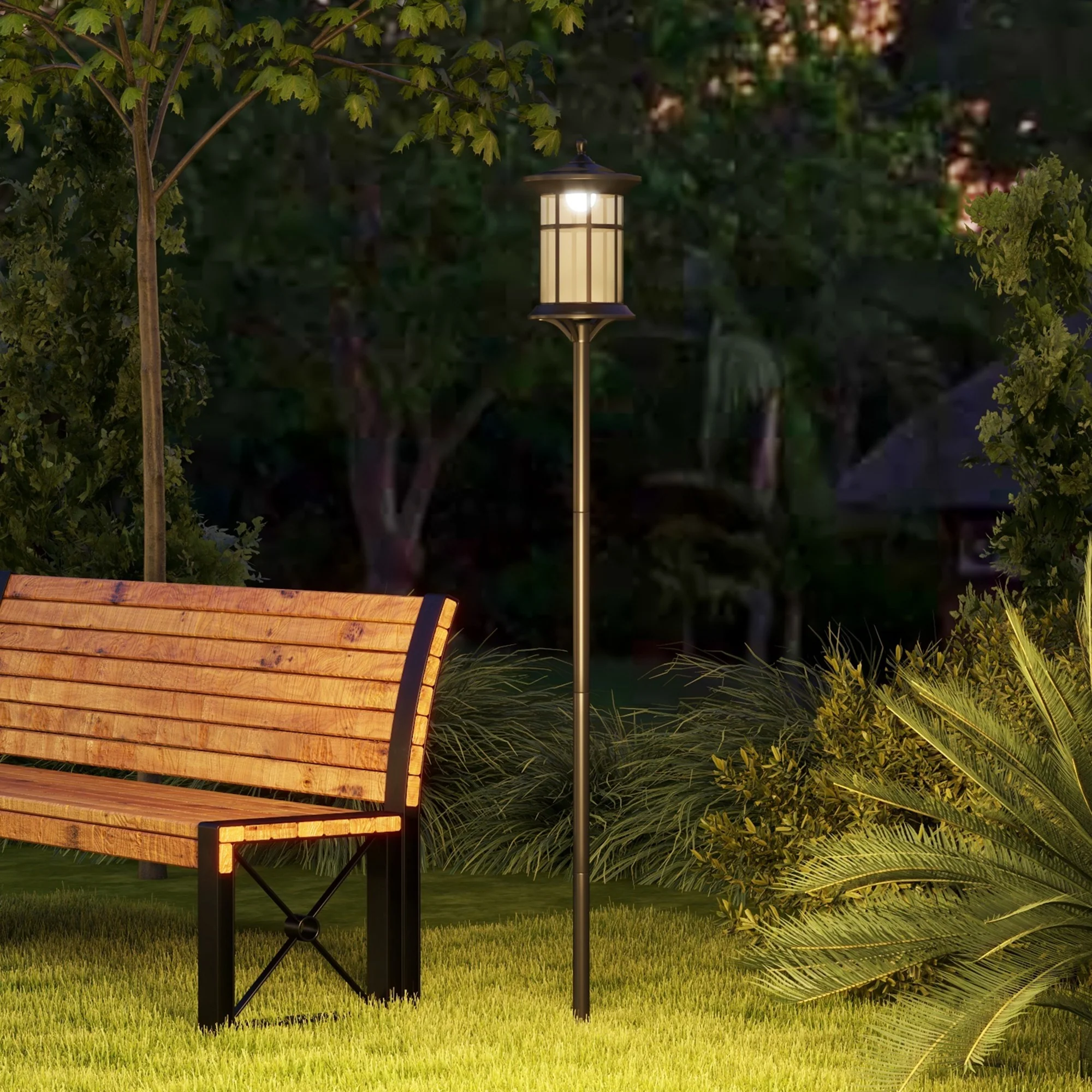 72" LED Outdoor Street Light, Waterproof IP44 for Patio, Garden, Backyard, Cool White - Image 4