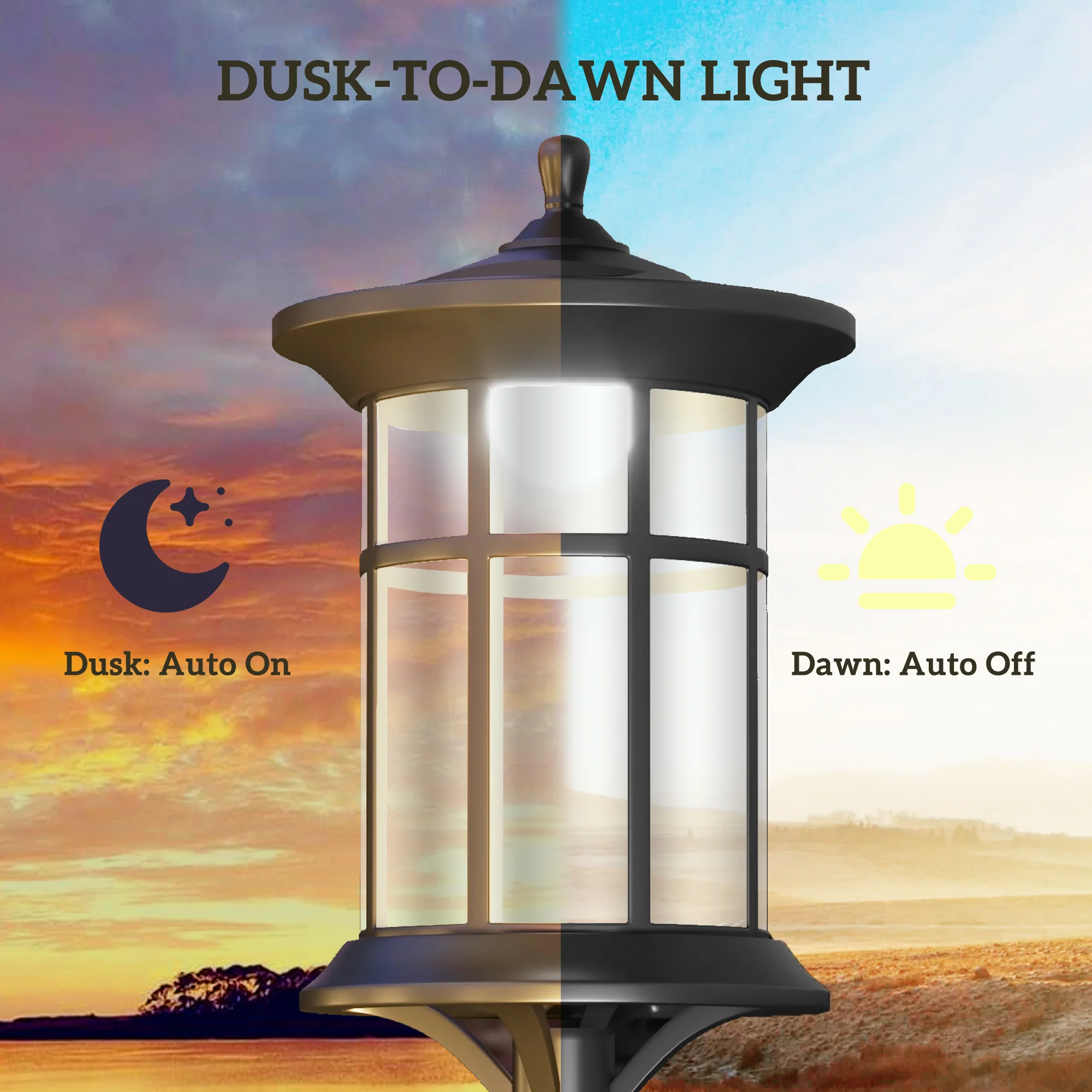 72" LED Outdoor Street Light, Waterproof IP44 for Patio, Garden, Backyard, Cool White - Image 7