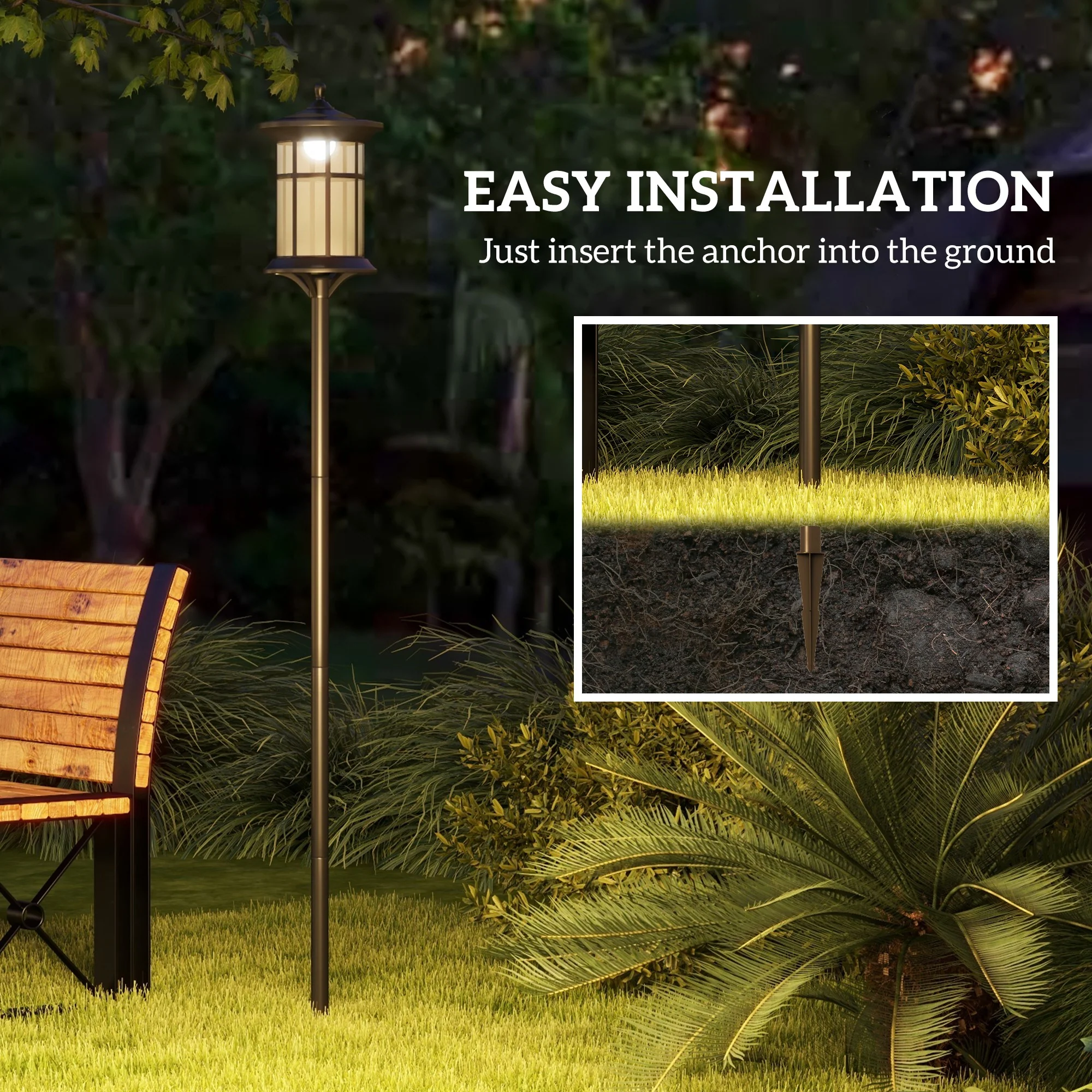 72" LED Outdoor Street Light, Waterproof IP44 for Patio, Garden, Backyard, Cool White - Image 9