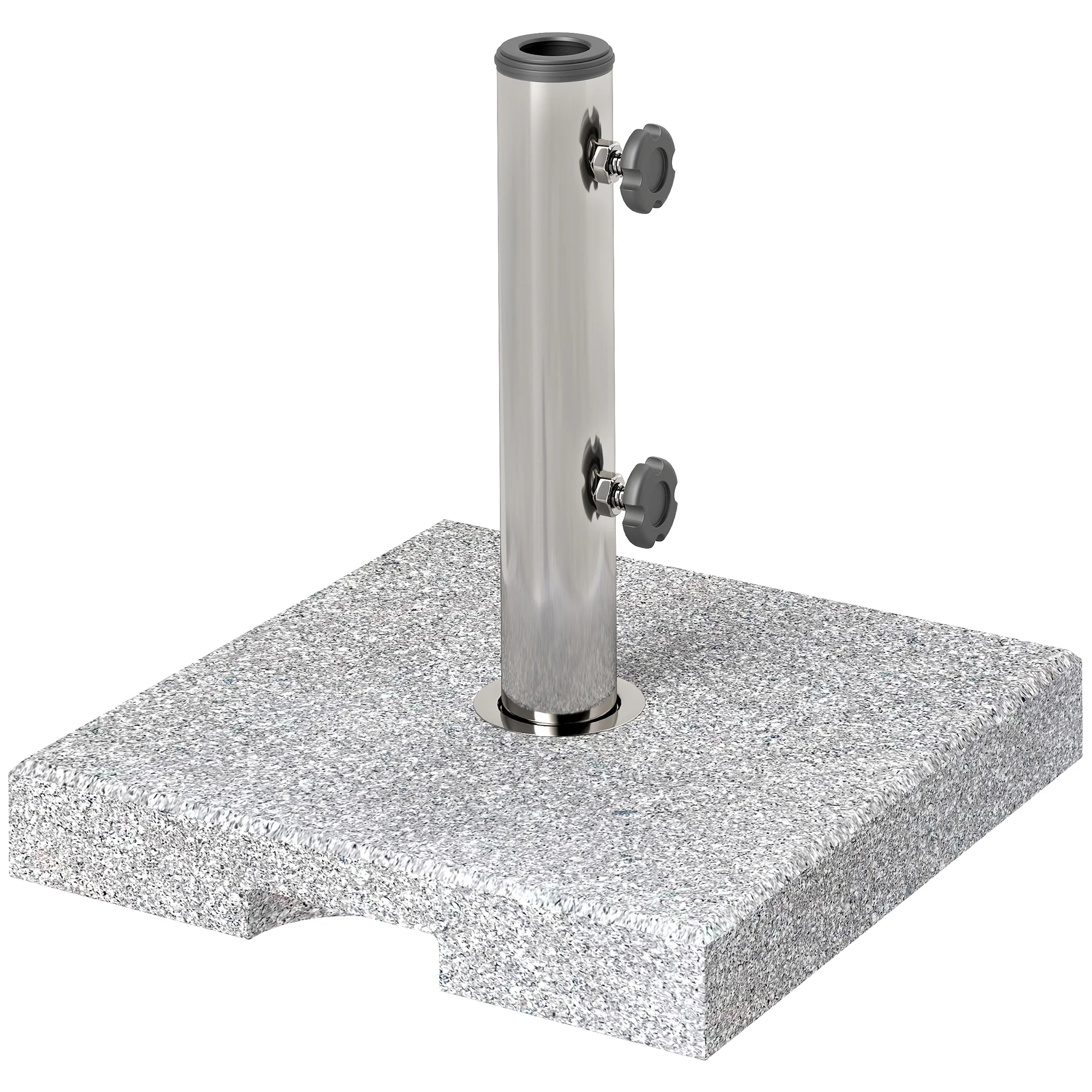 46 lbs Square Umbrella Stand with Adjustable Knobs, for 1.3"/1.5"/1.9" Poles, Grey - Image 12