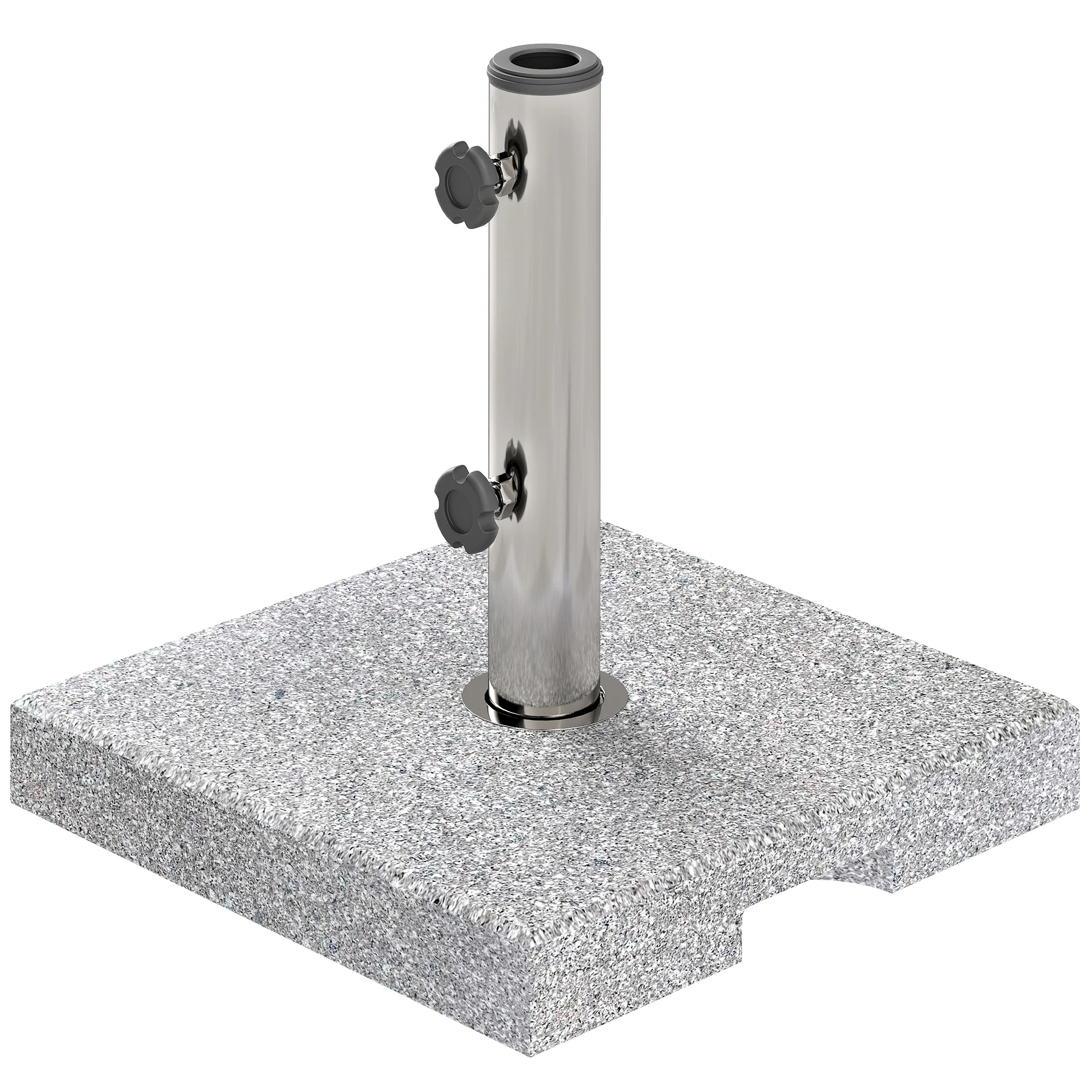 46 lbs Square Umbrella Stand with Adjustable Knobs, for 1.3"/1.5"/1.9" Poles, Grey - Image 2